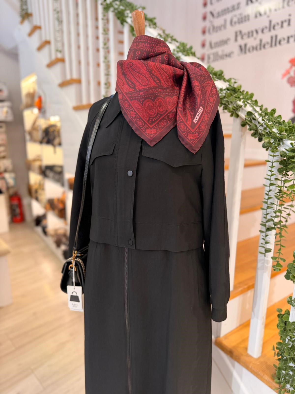 W27820 SİYAH TRENCH