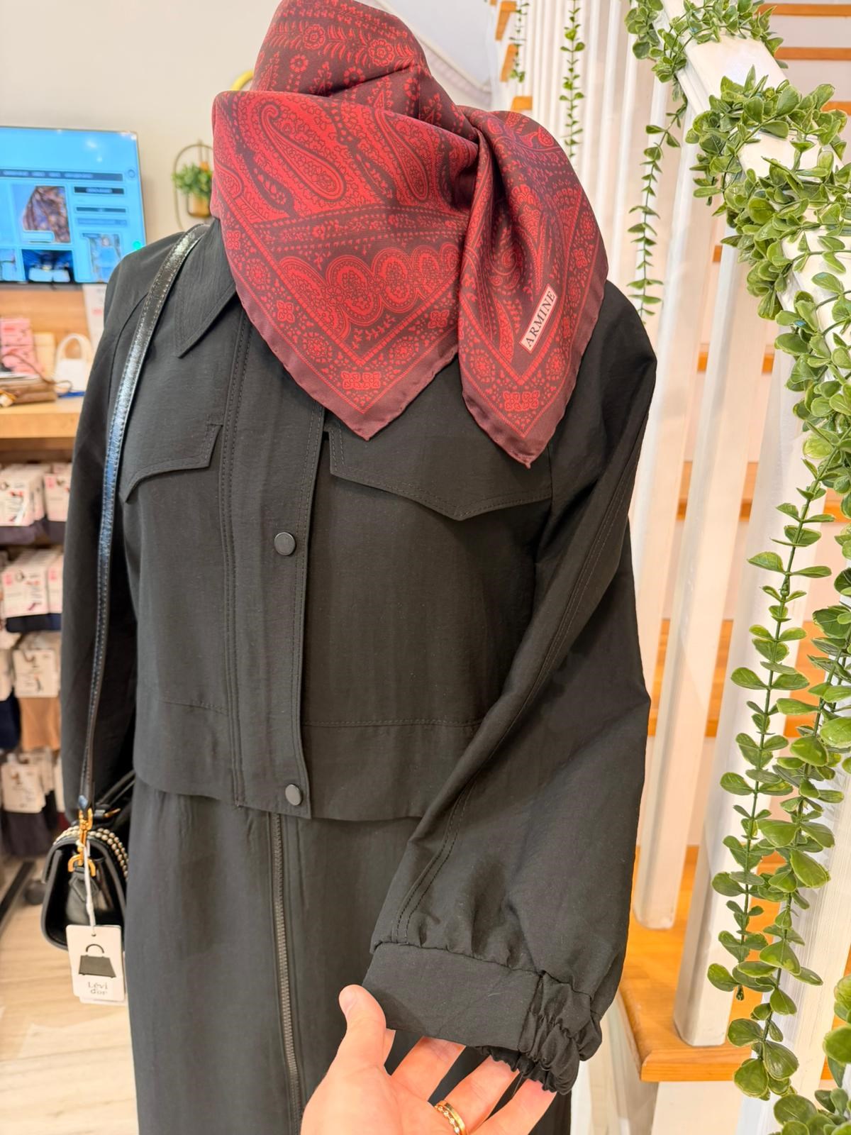W27820 SİYAH TRENCH