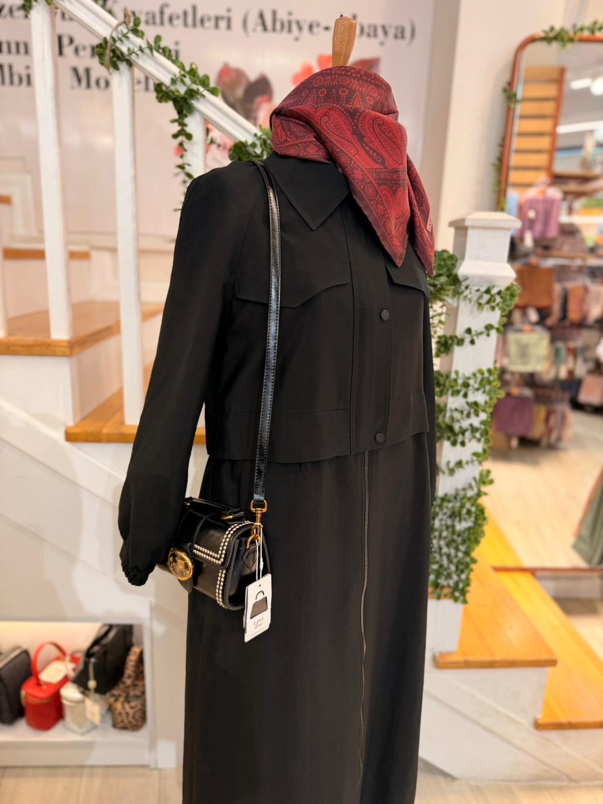 W27820 SİYAH TRENCH