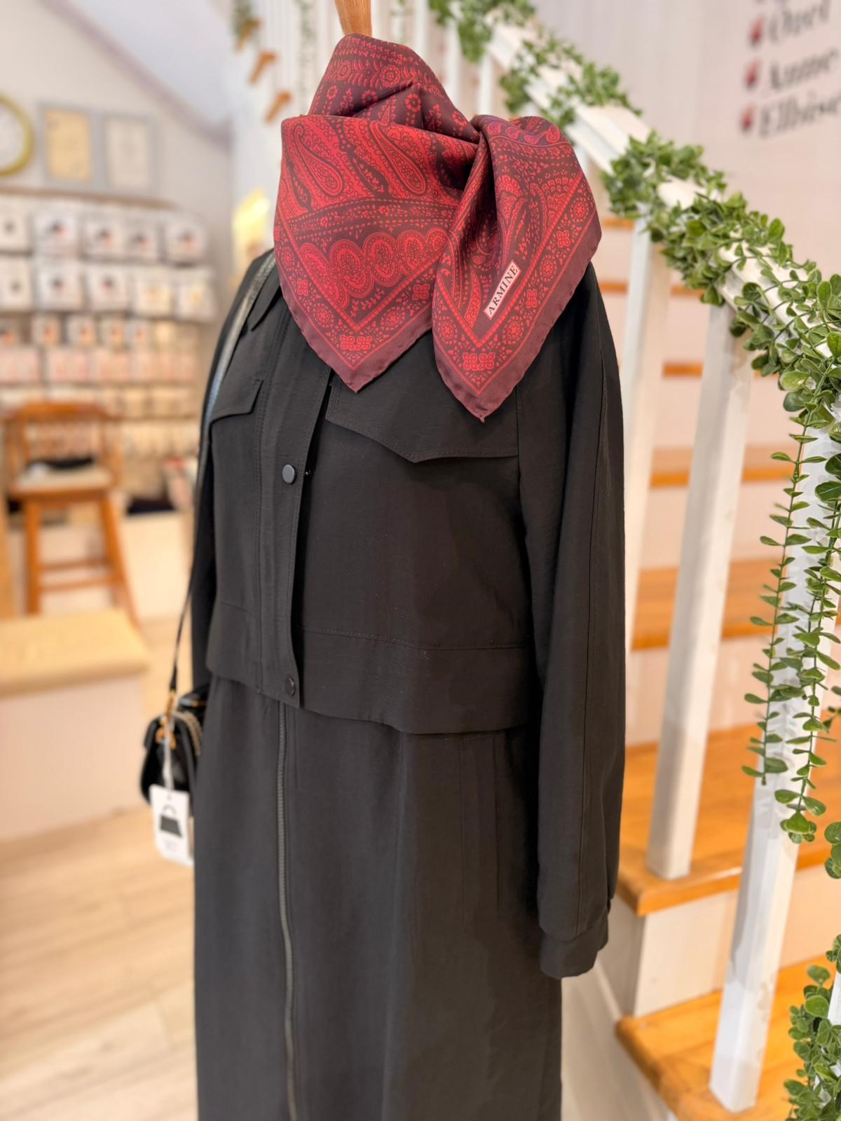 W27820 SİYAH TRENCH