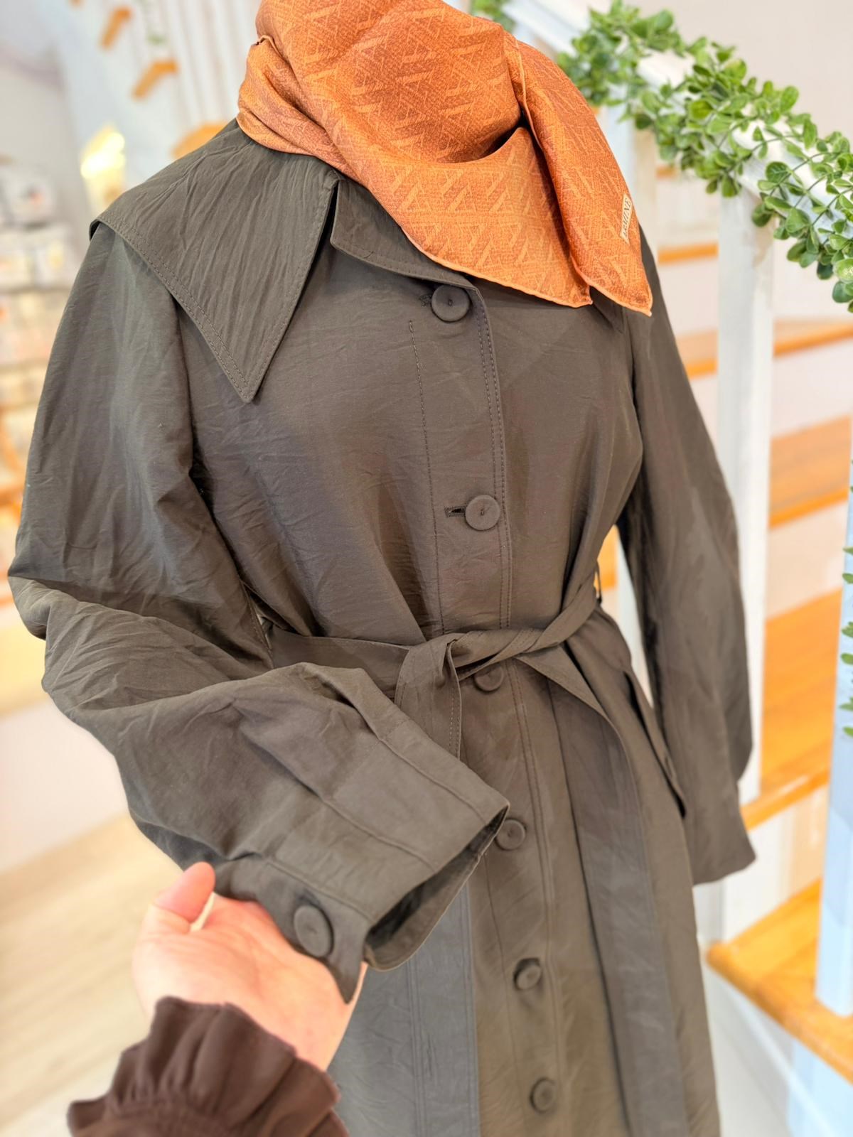 W27828 KAHVE TRENCH