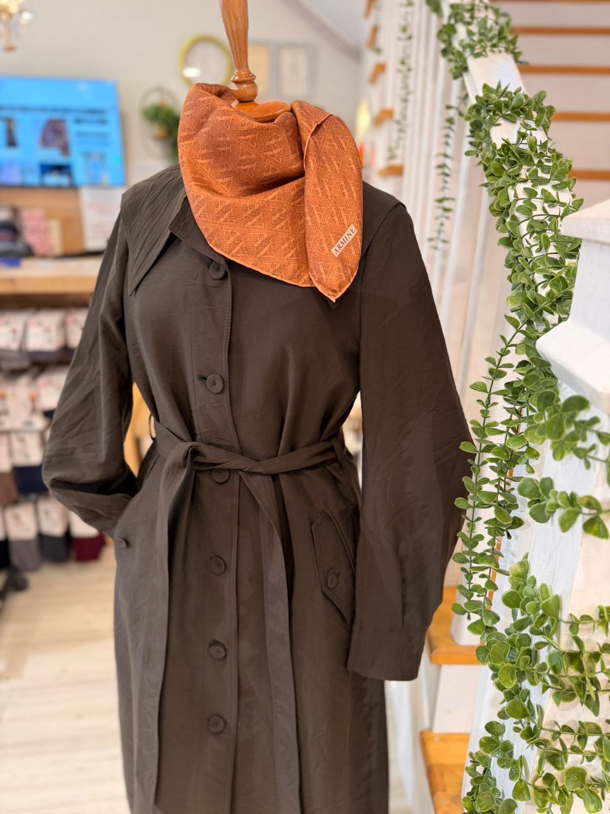 W27828 KAHVE TRENCH