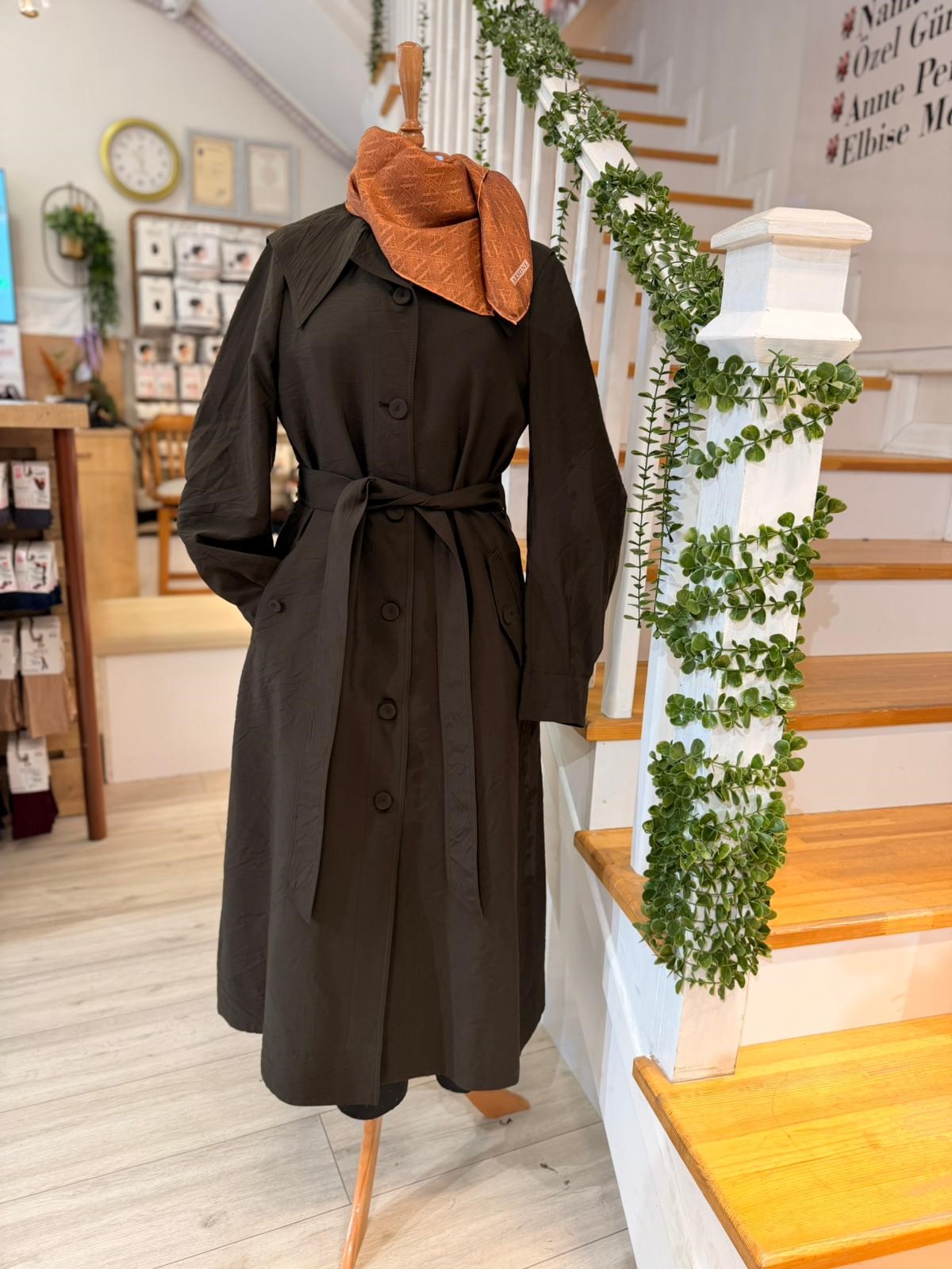W27828 KAHVE TRENCH