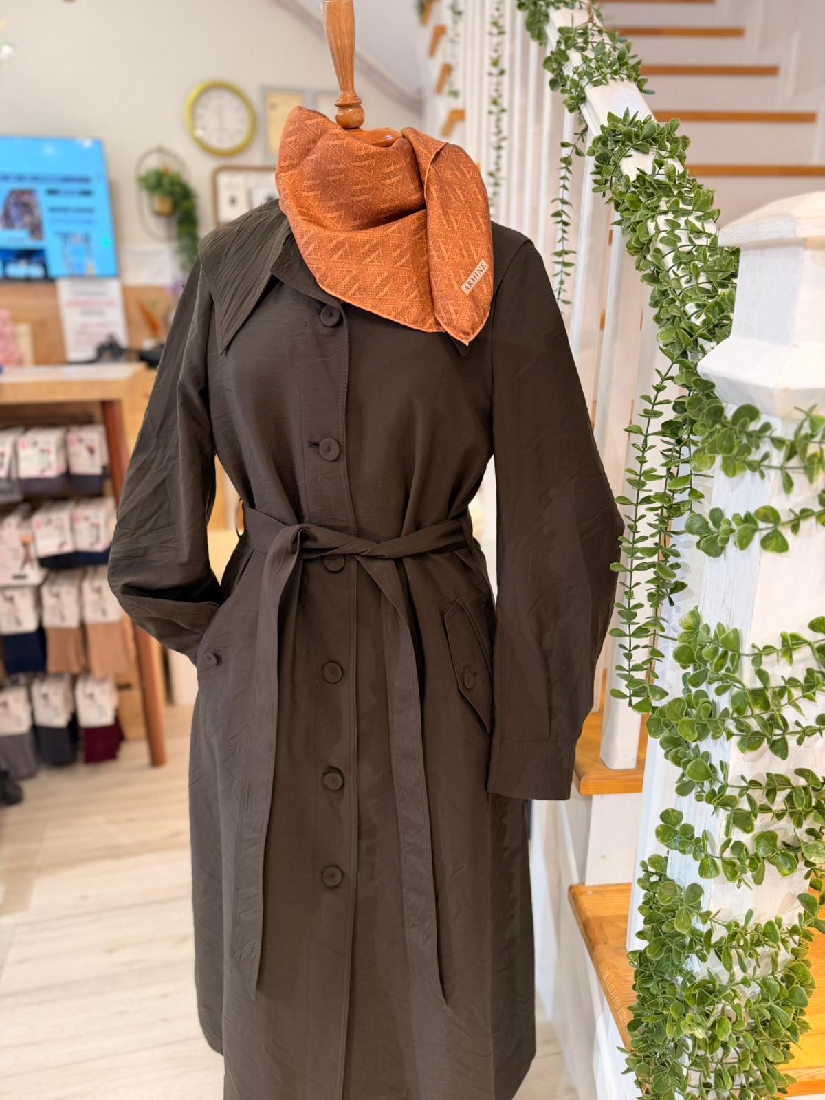 W27828 KAHVE TRENCH