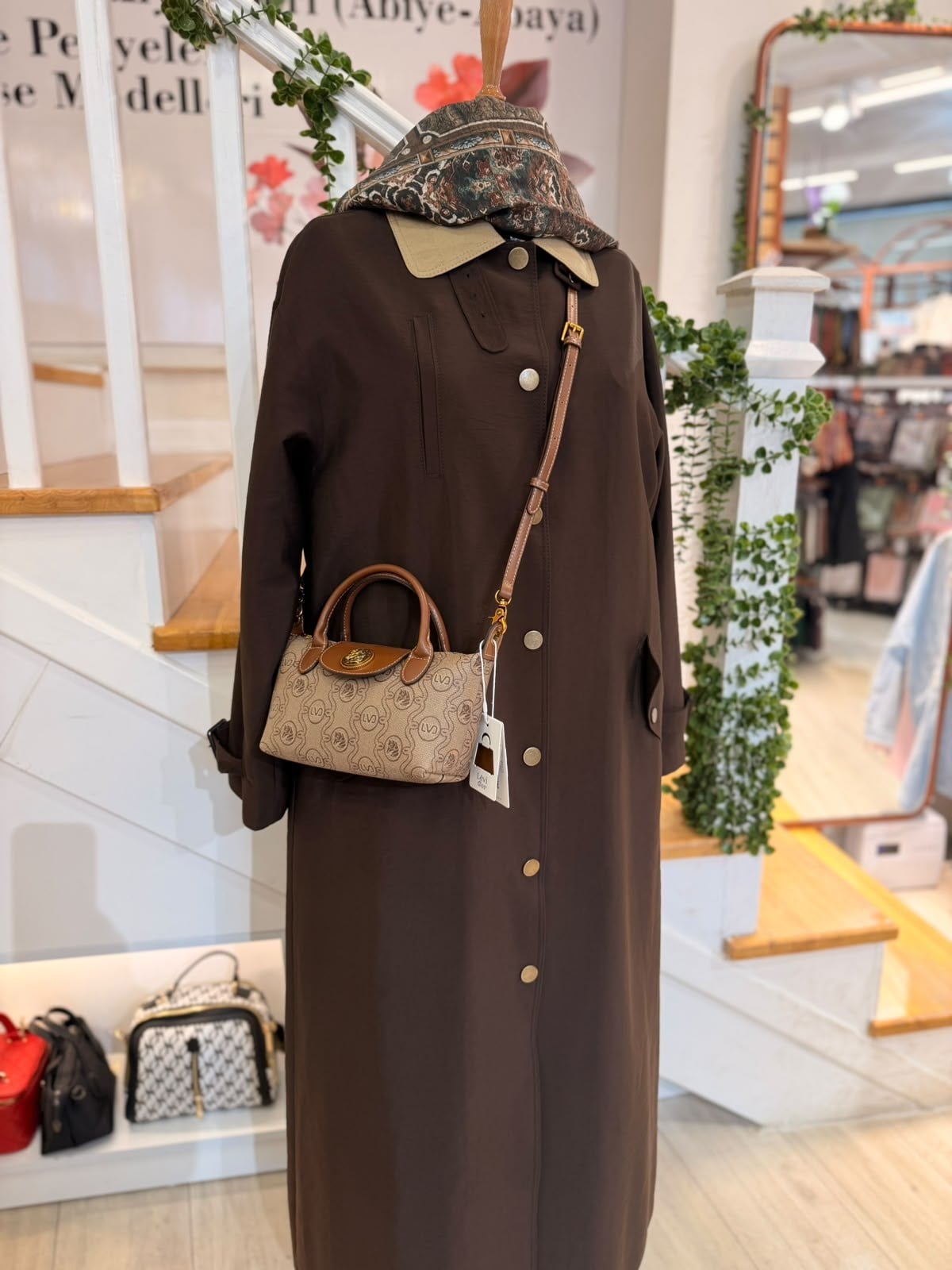 W27833  KAHVERENGİ TRENCH