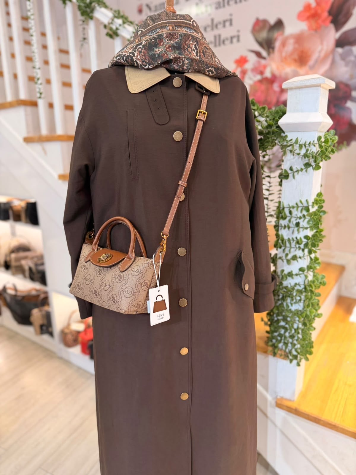 W27833  KAHVERENGİ TRENCH