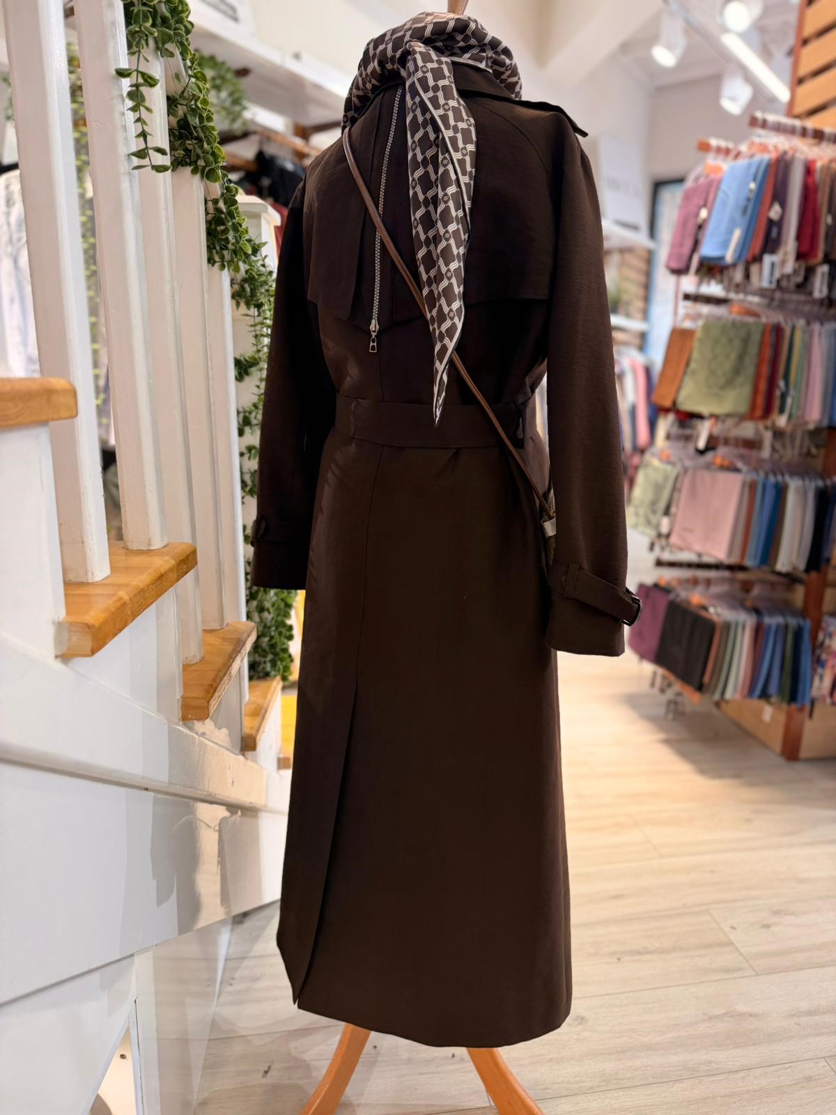 W27840 KAHVE TRENCH