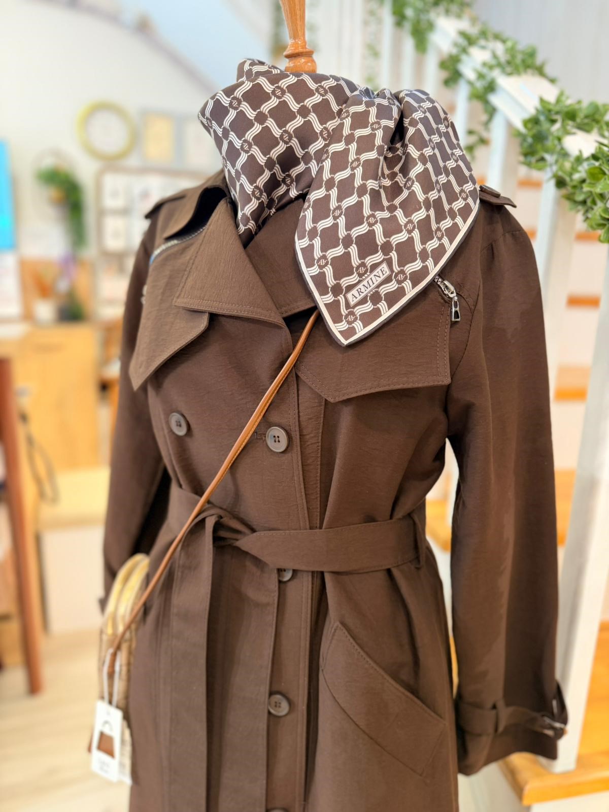 W27840 KAHVE TRENCH
