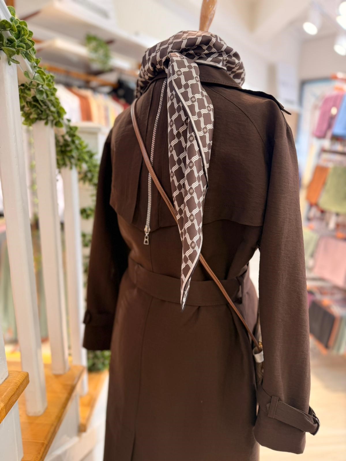 W27840 KAHVE TRENCH