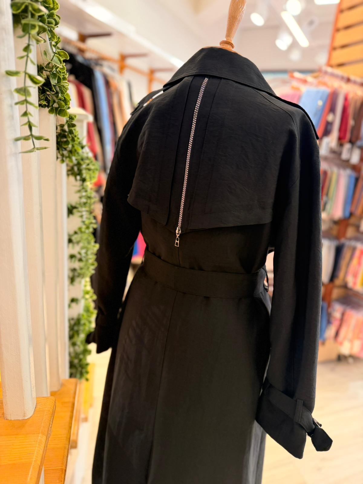 W27840 SİYAH TRENCH