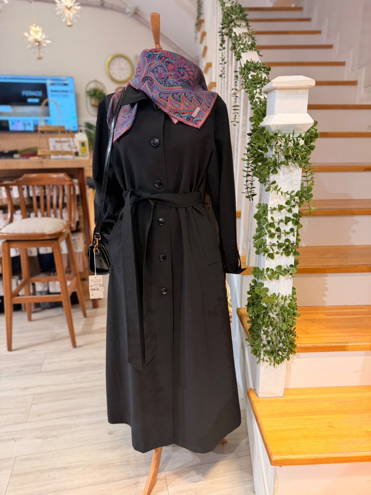 W27852  SİYAH TRENC