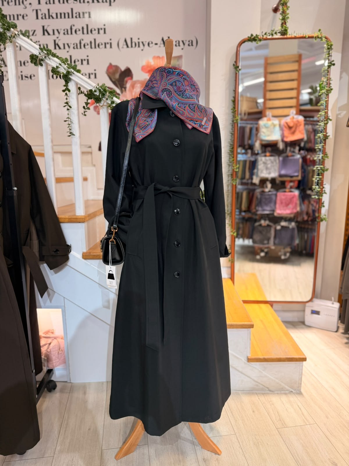 W27852  SİYAH TRENC
