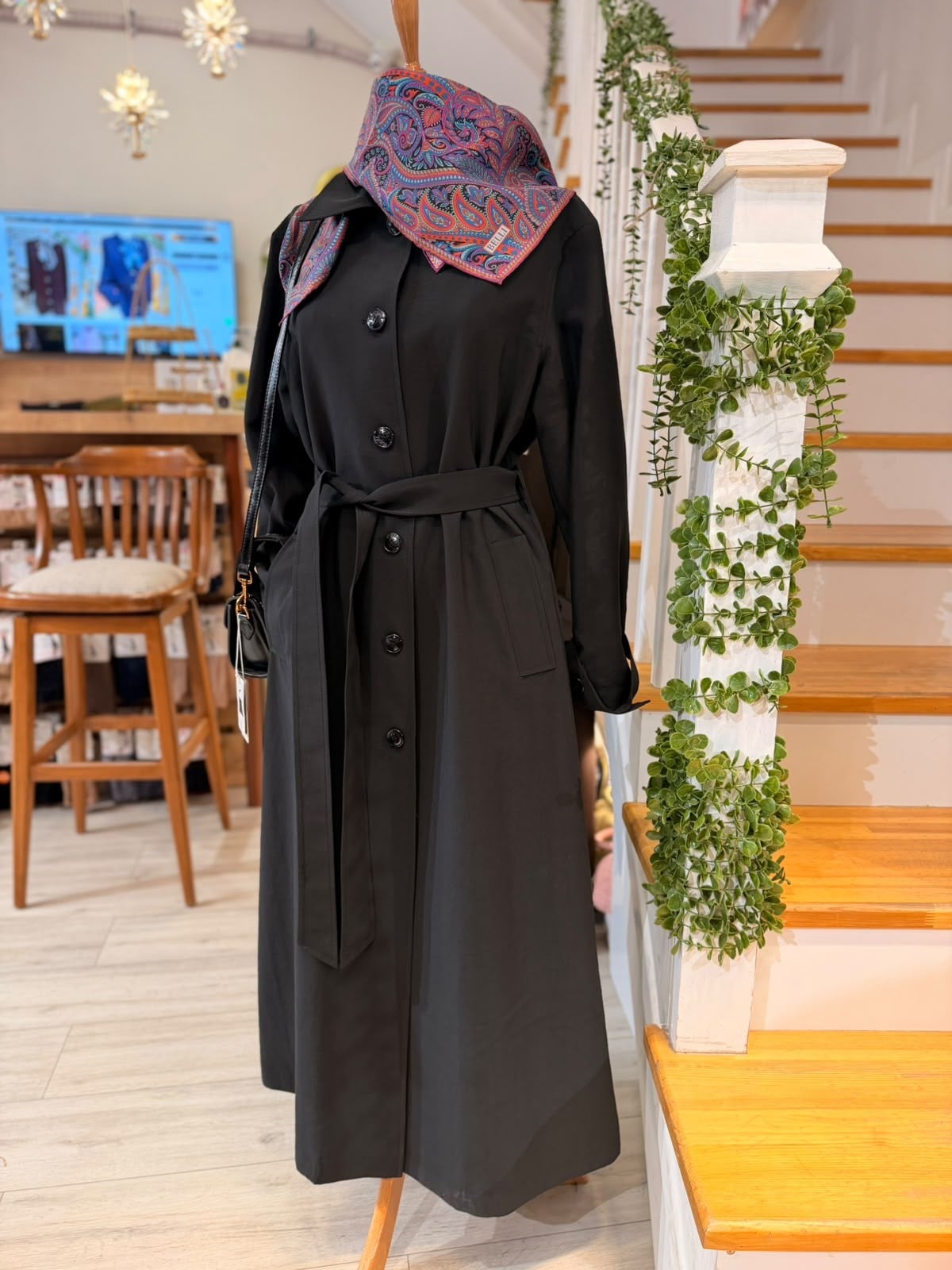 W27852  SİYAH TRENC