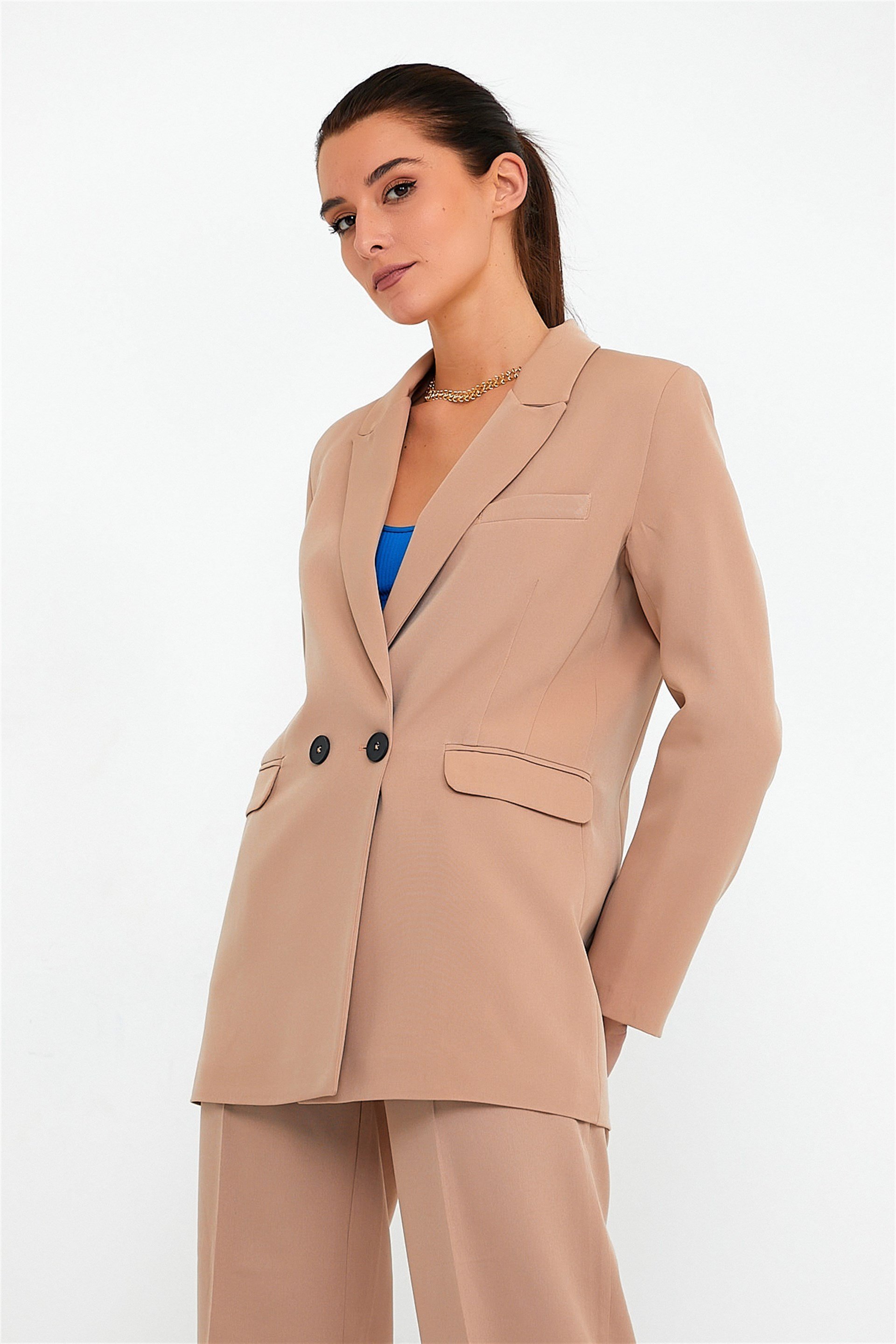 Kadın Bej Blazer Ceket