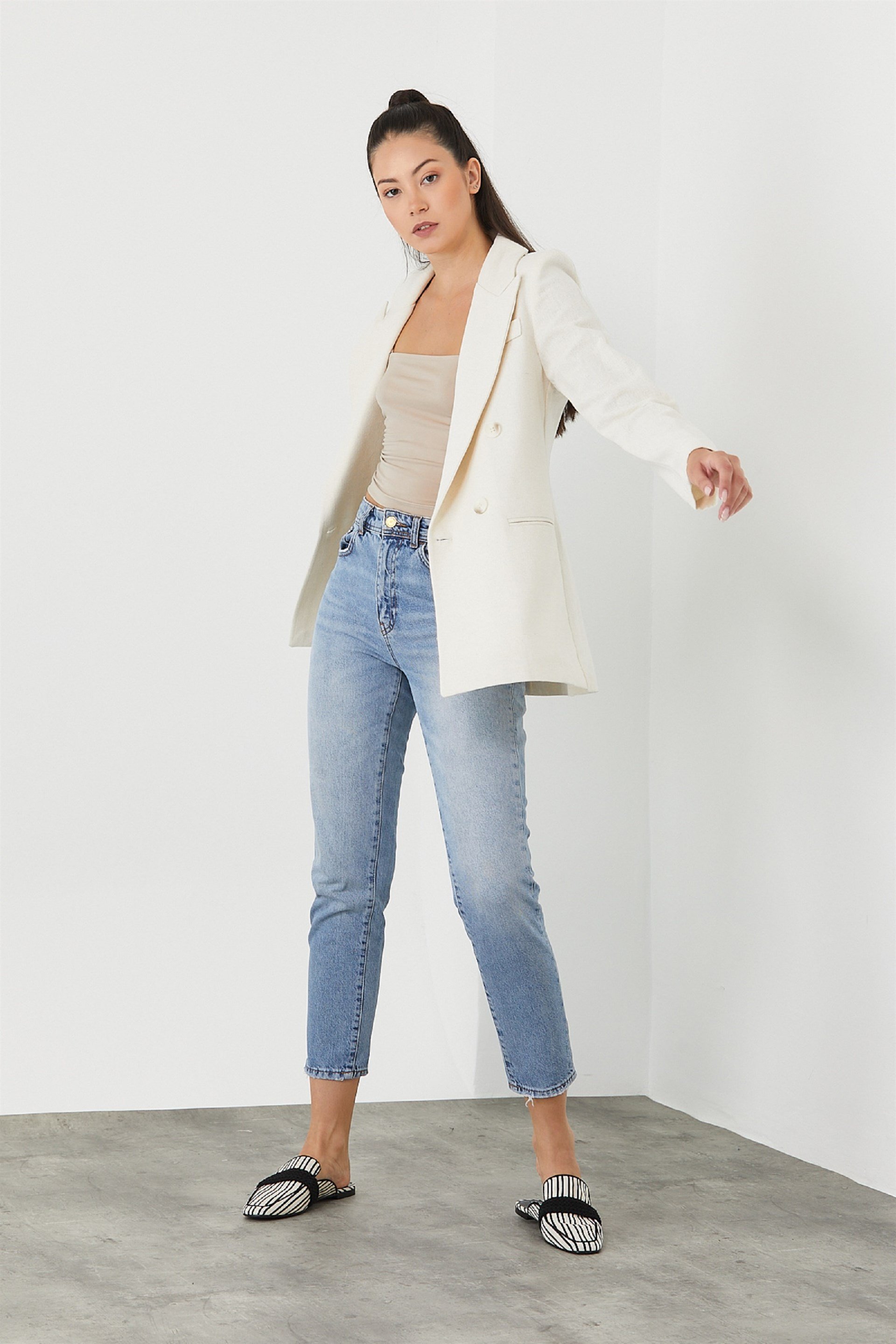 Kadın Keten Blazer Ceket