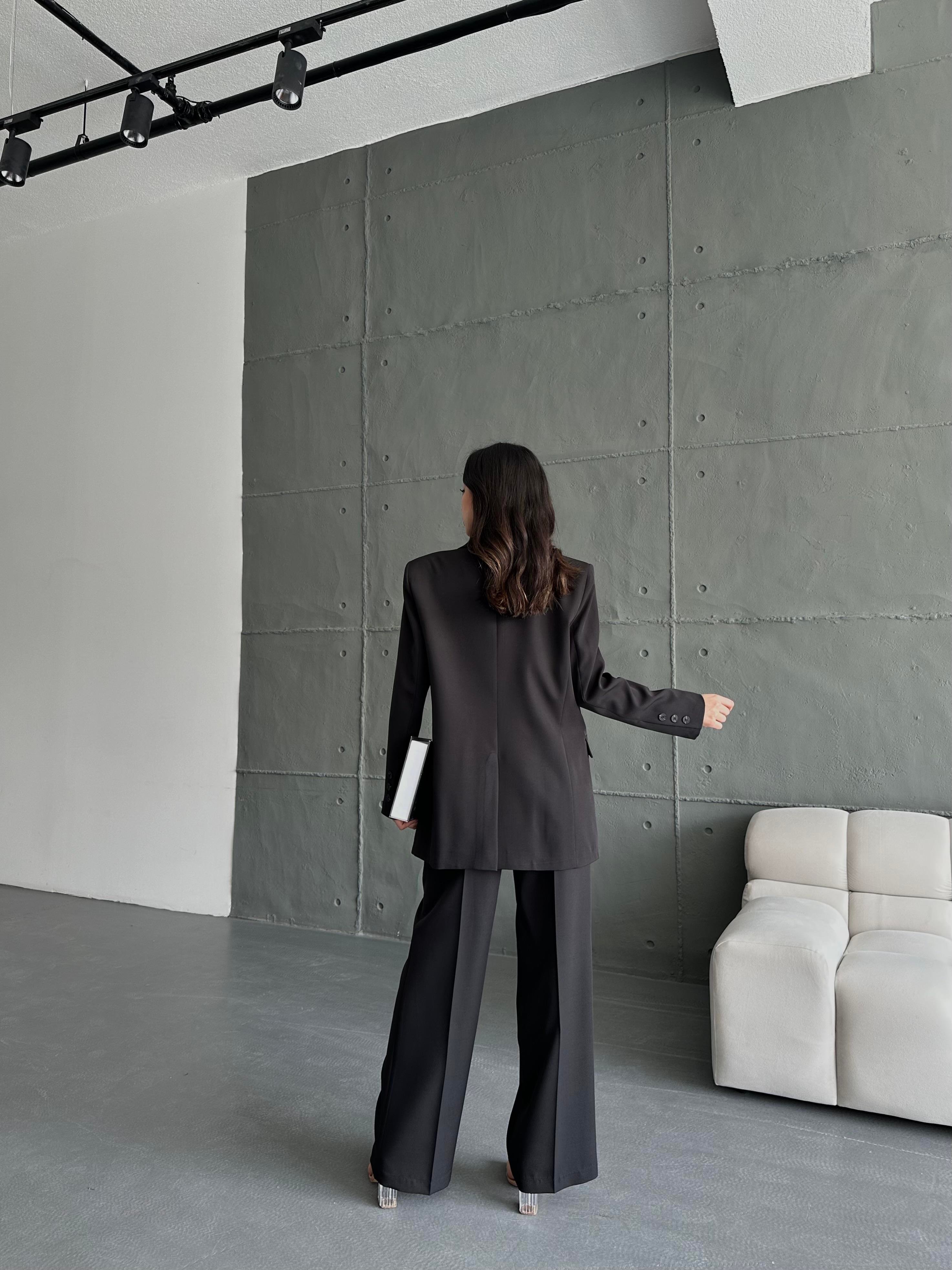 Siyah Blazer Ceket Yelek Pantolon Takım