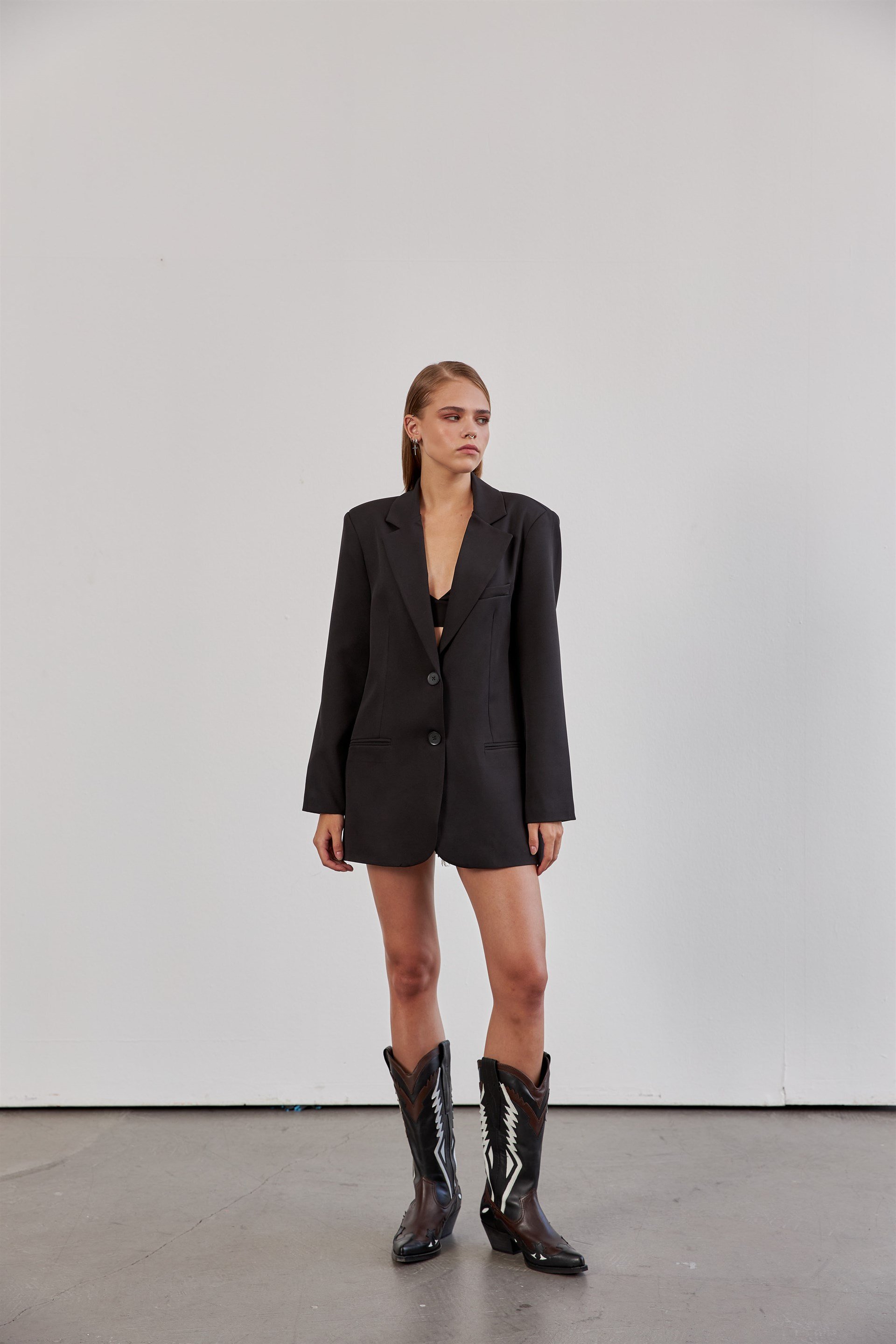 Siyah Oversize Blazer Ceket