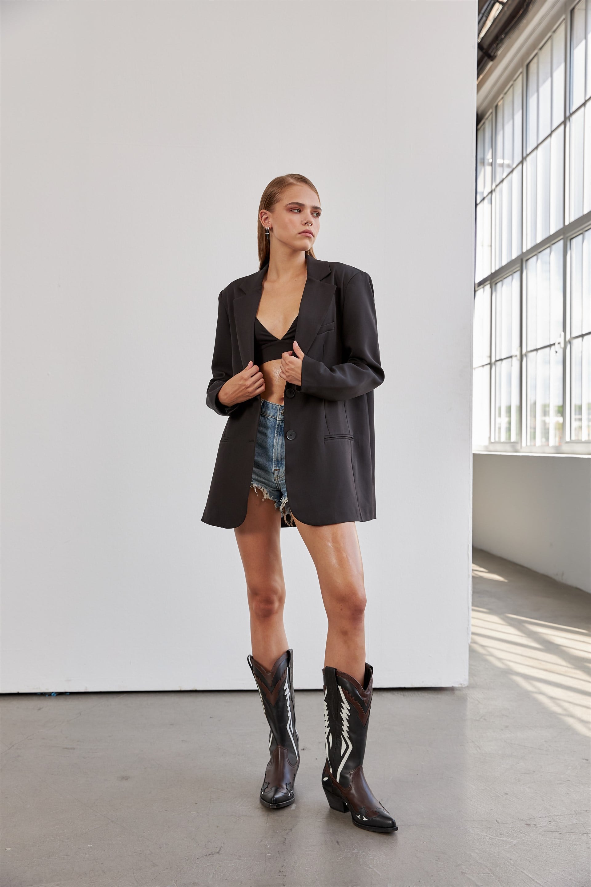 Siyah Oversize Blazer Ceket