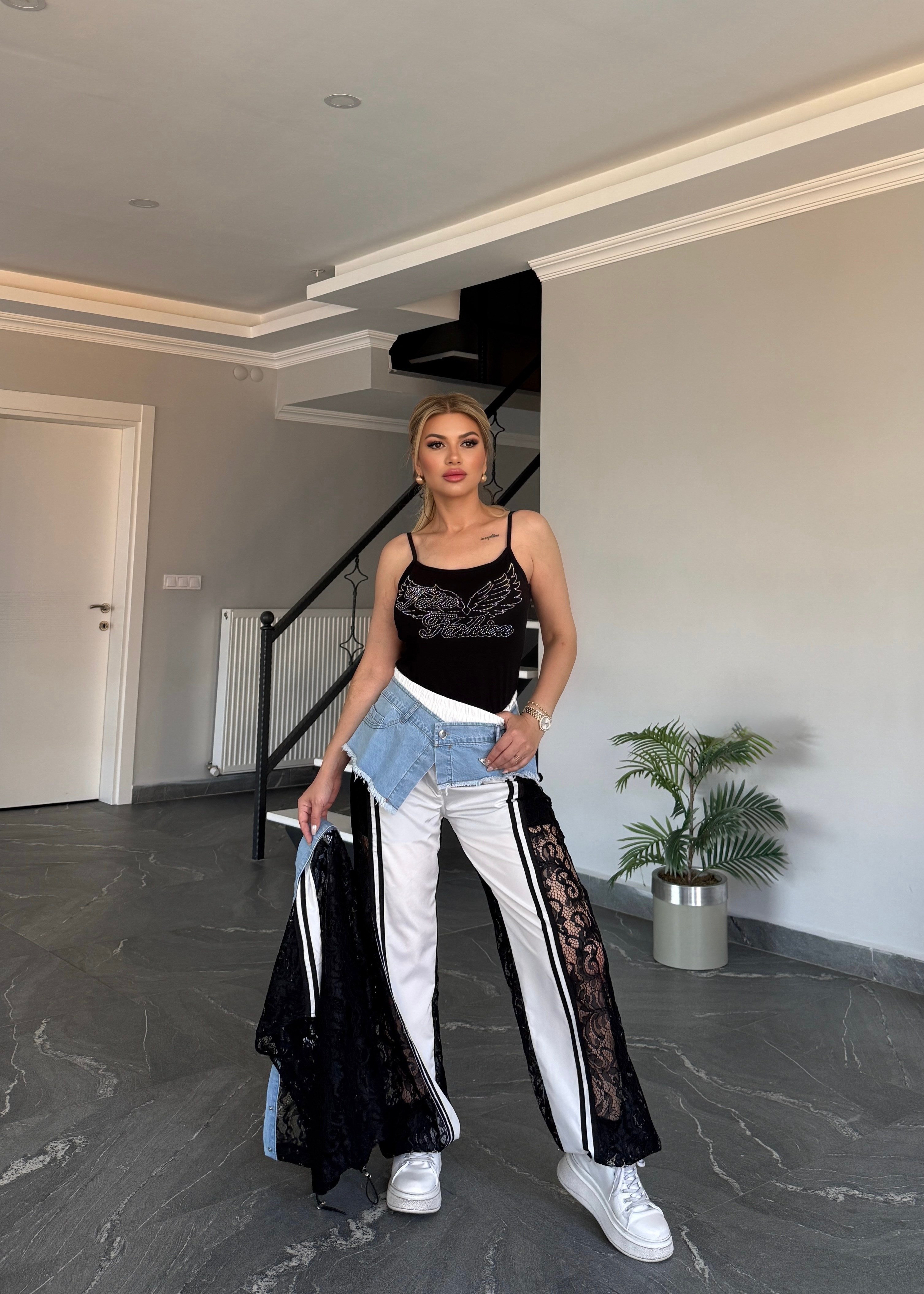     Luna Denim Dantel Takım Siyah