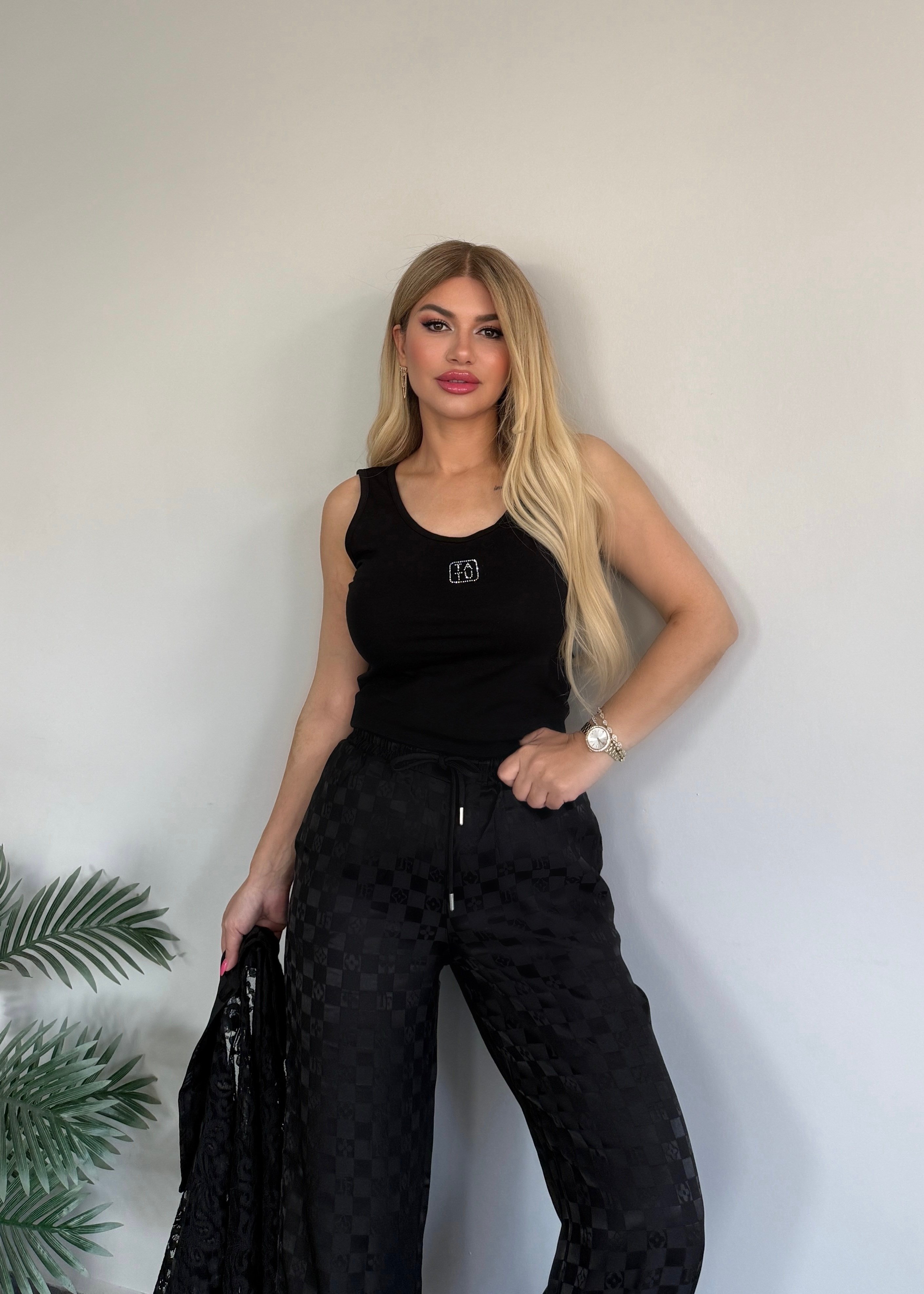 3 lü dantelli saten takım siyah 