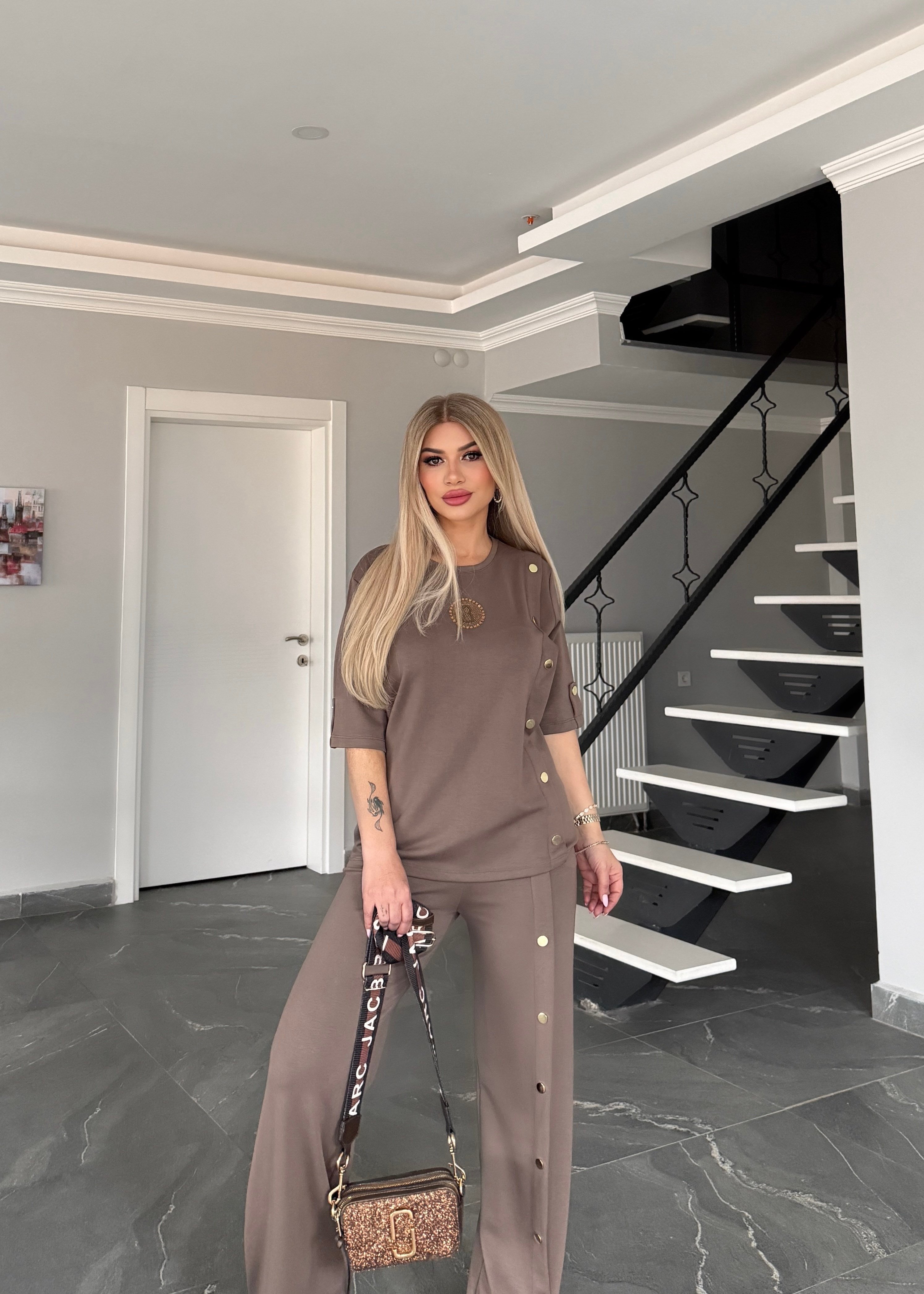 BB metal zımbalı takım kahve 