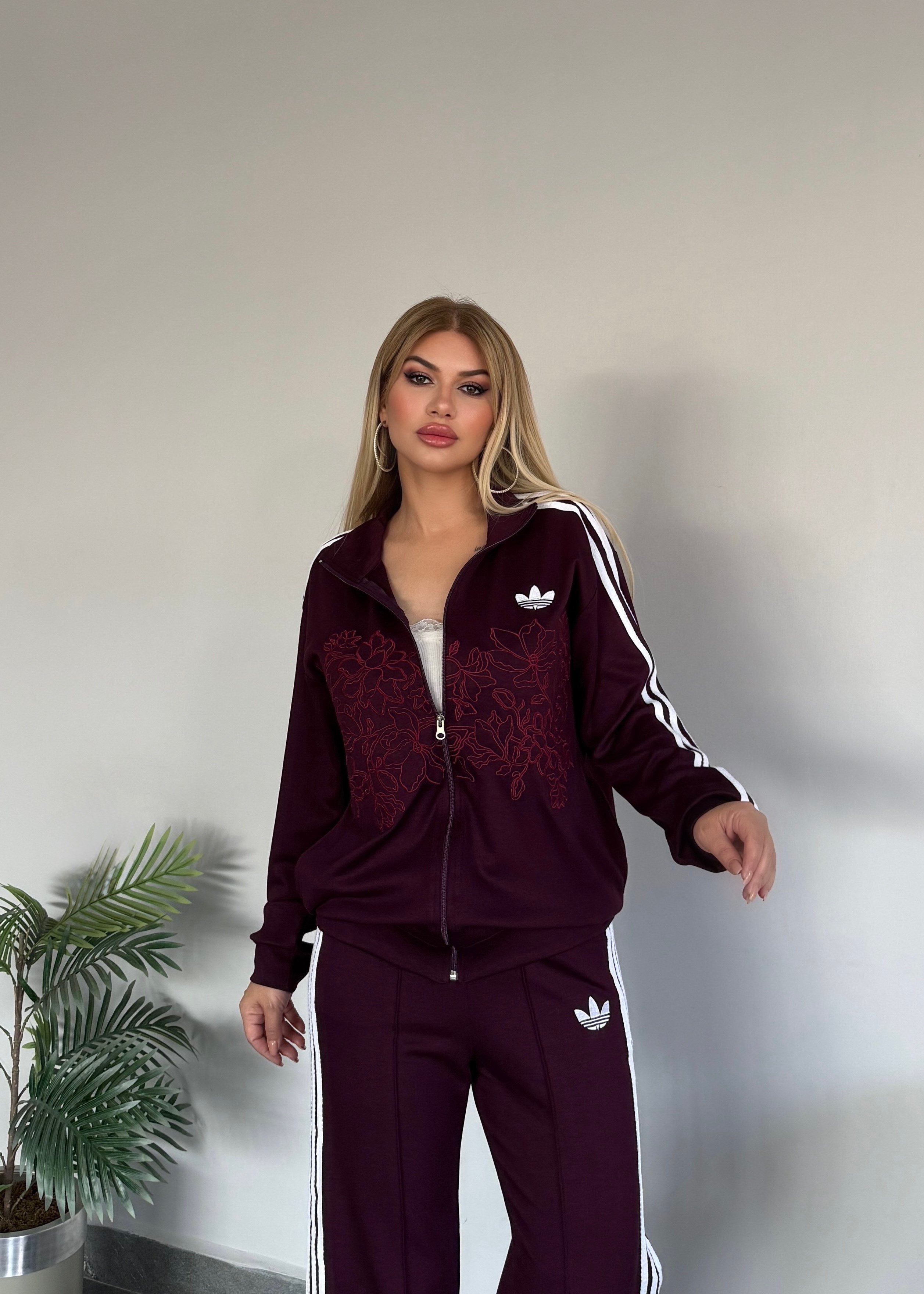BB Nakışlı takım bordo