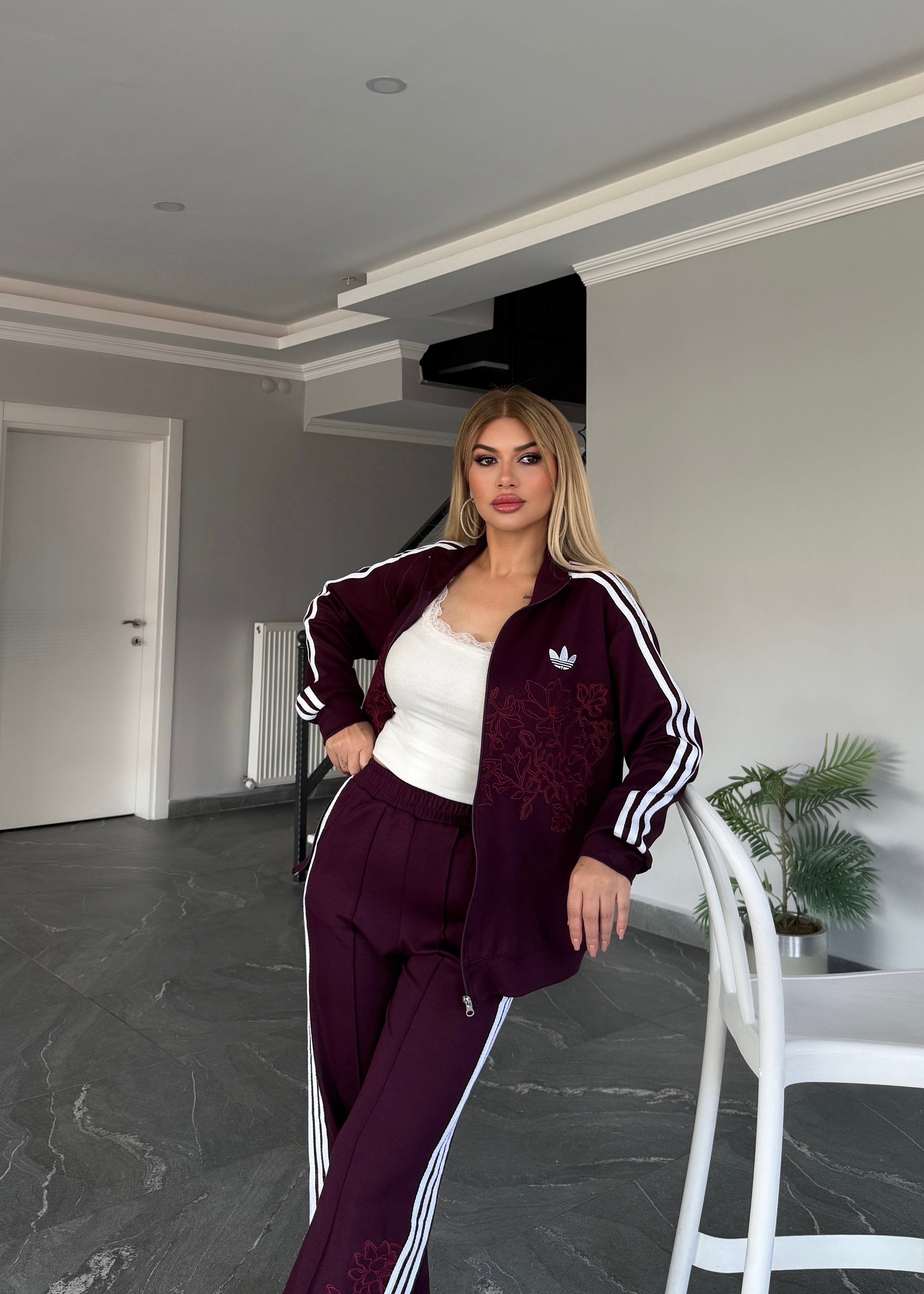 BB Nakışlı takım bordo