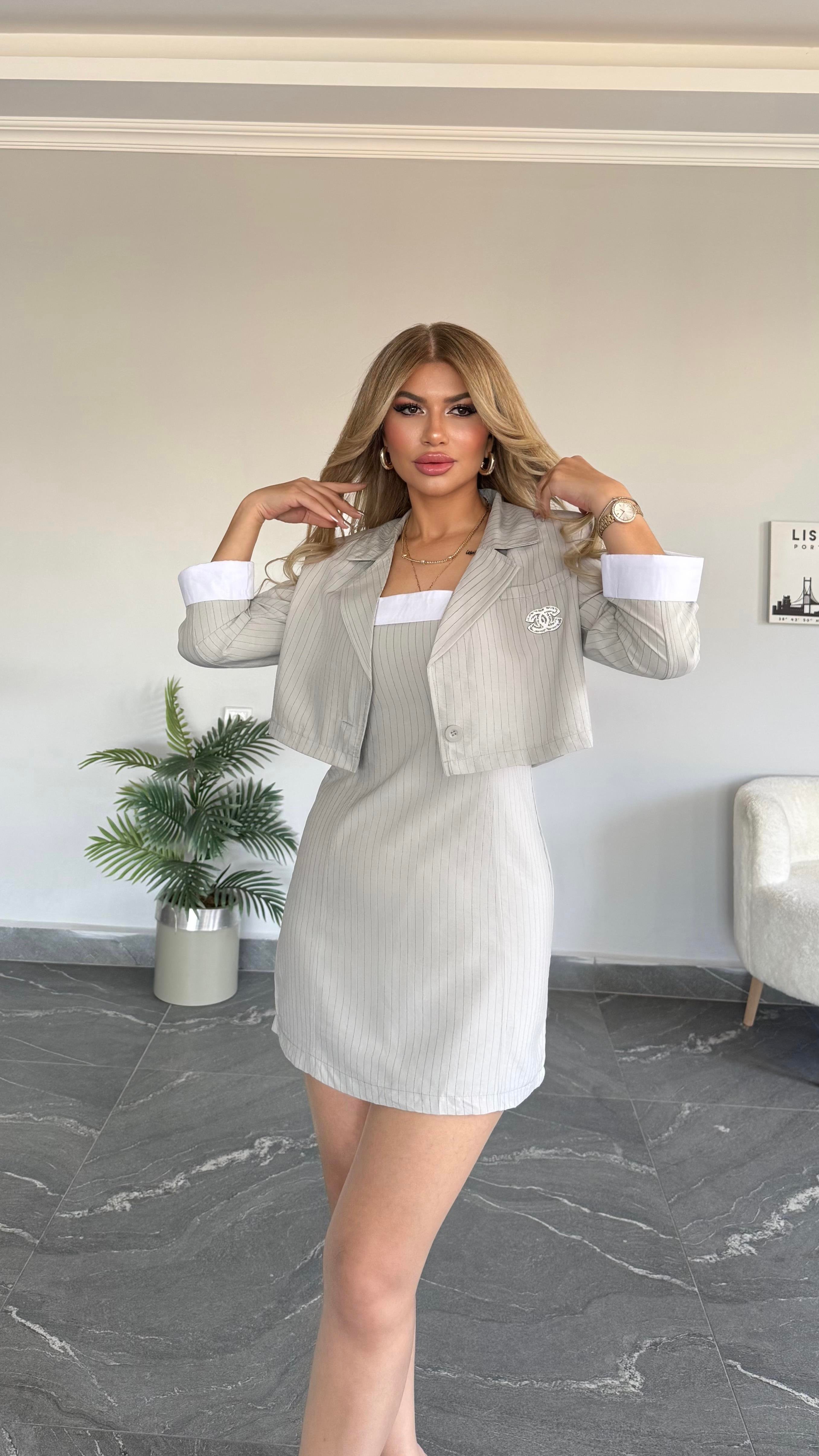 Chanel elbise takım taş renk 