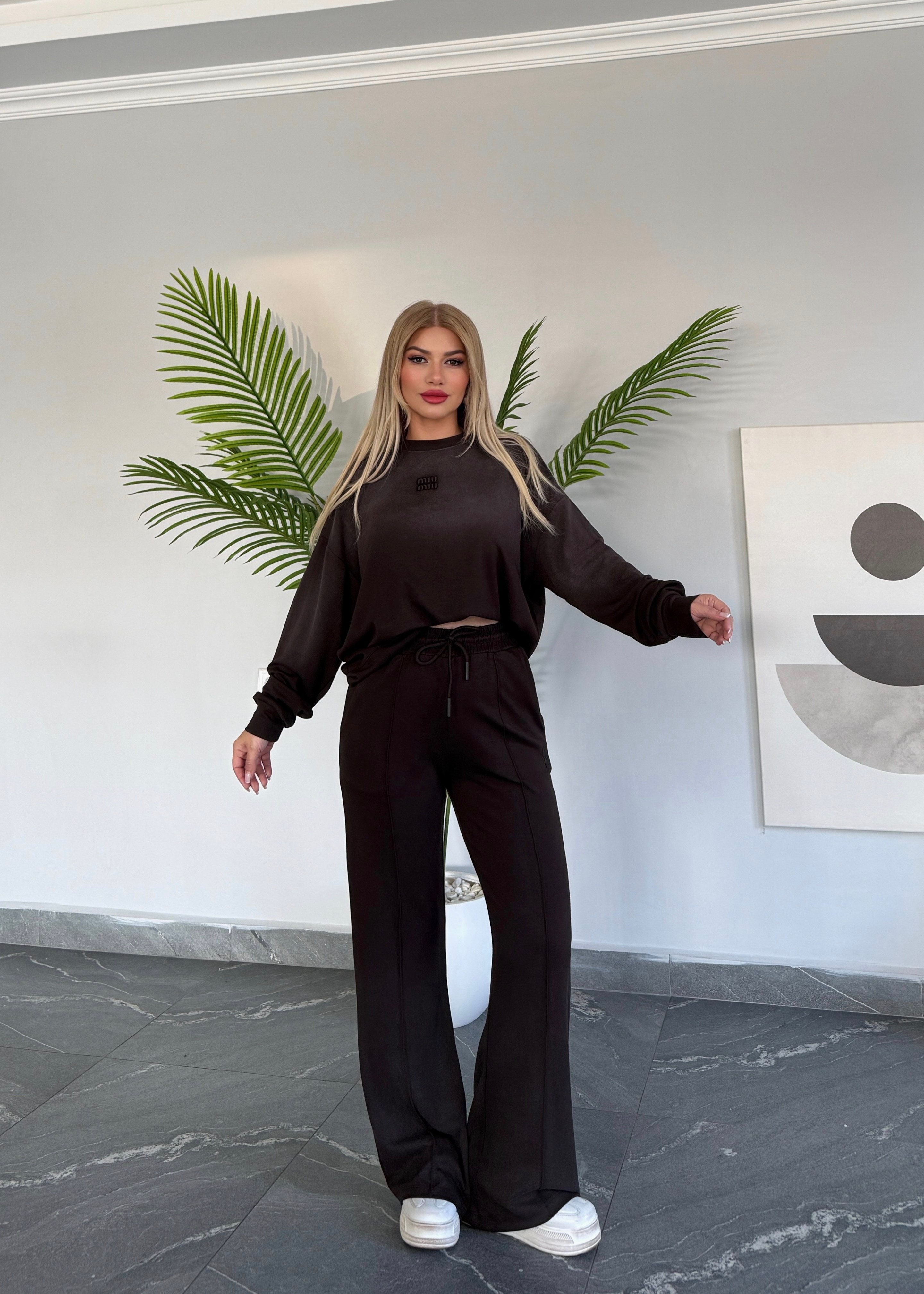 Dark miu takım kahve 
