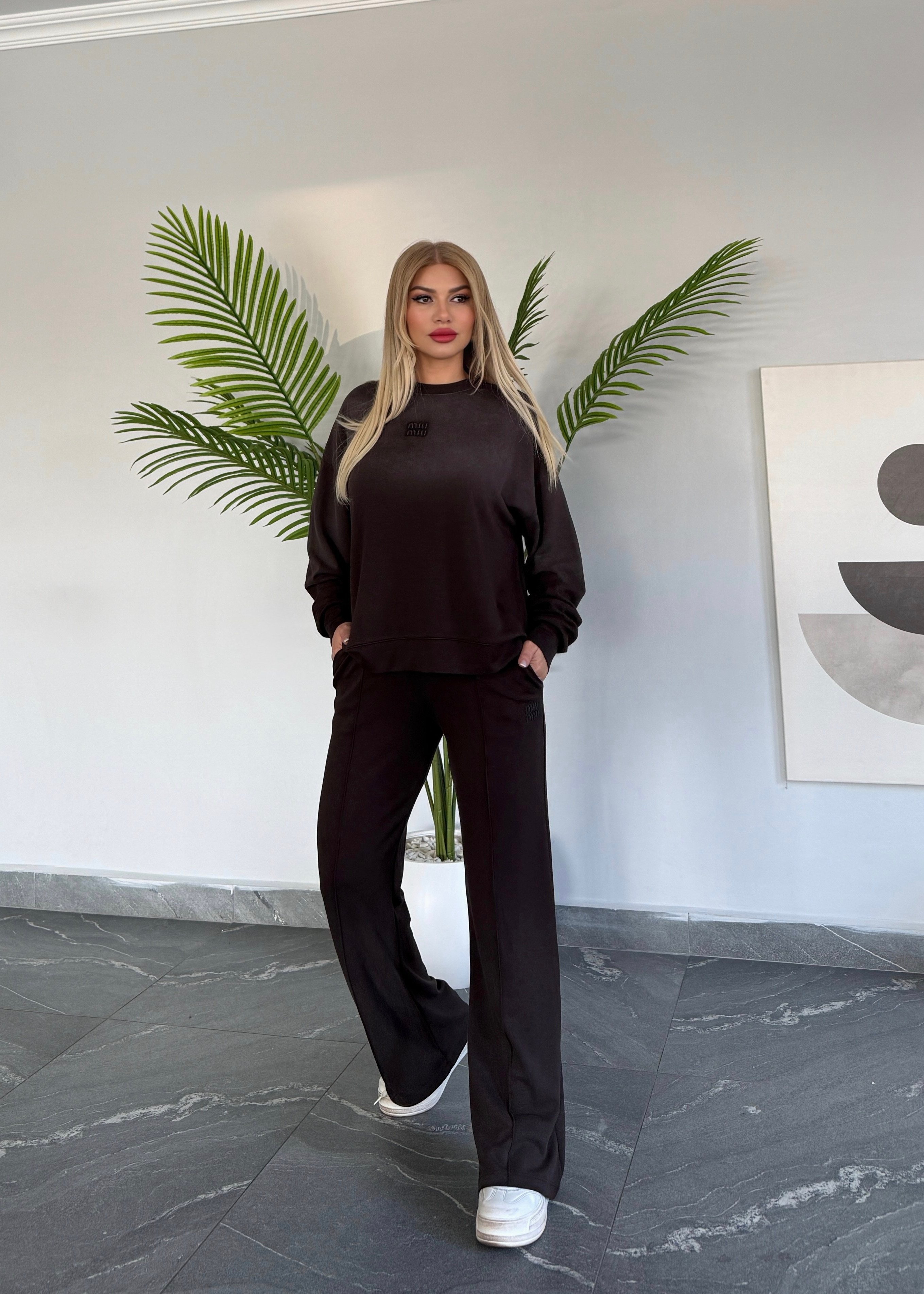 Dark miu takım kahve 