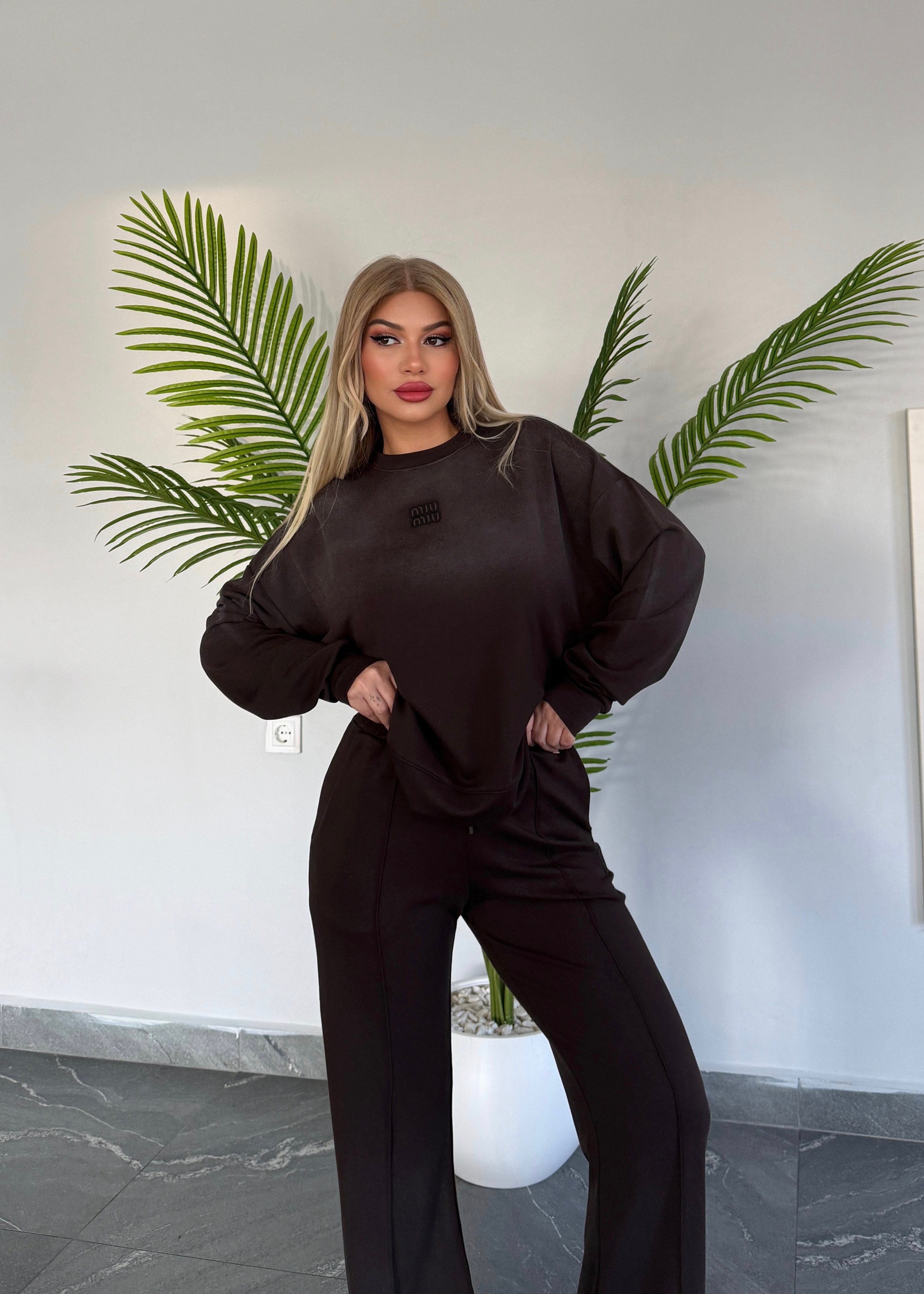 Dark miu takım kahve 