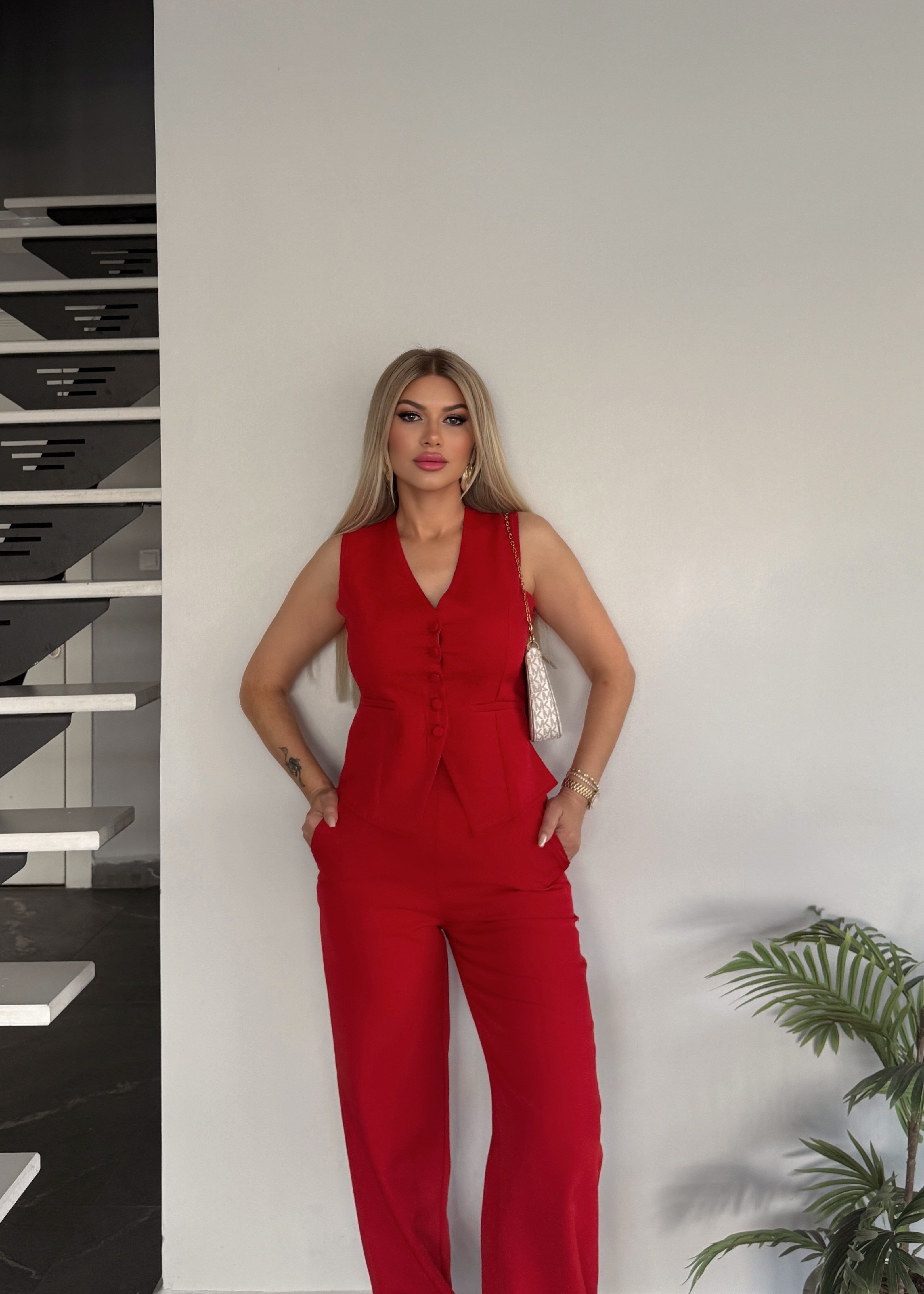 DC Yelekli Takım kırmızı