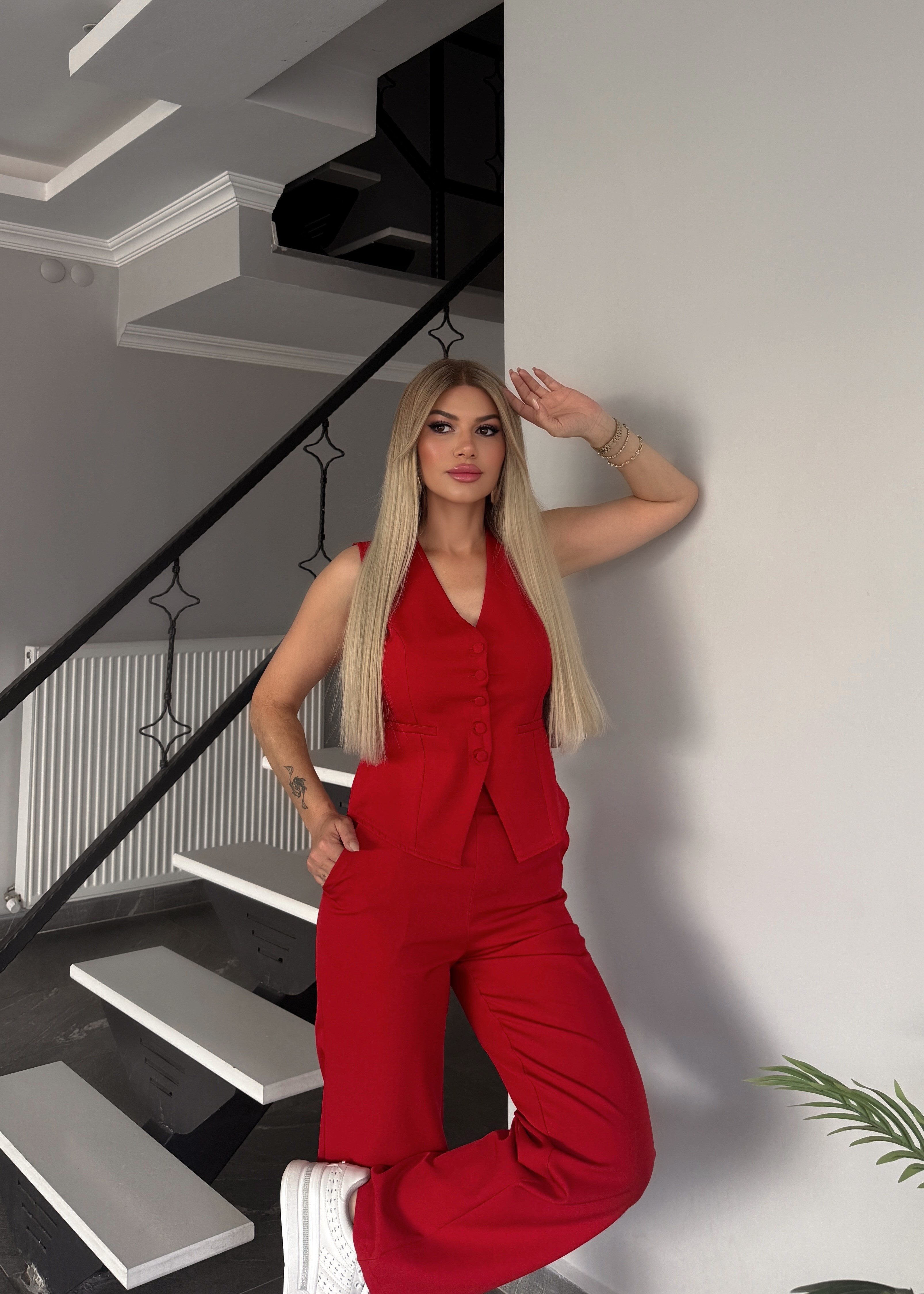 DC Yelekli Takım kırmızı