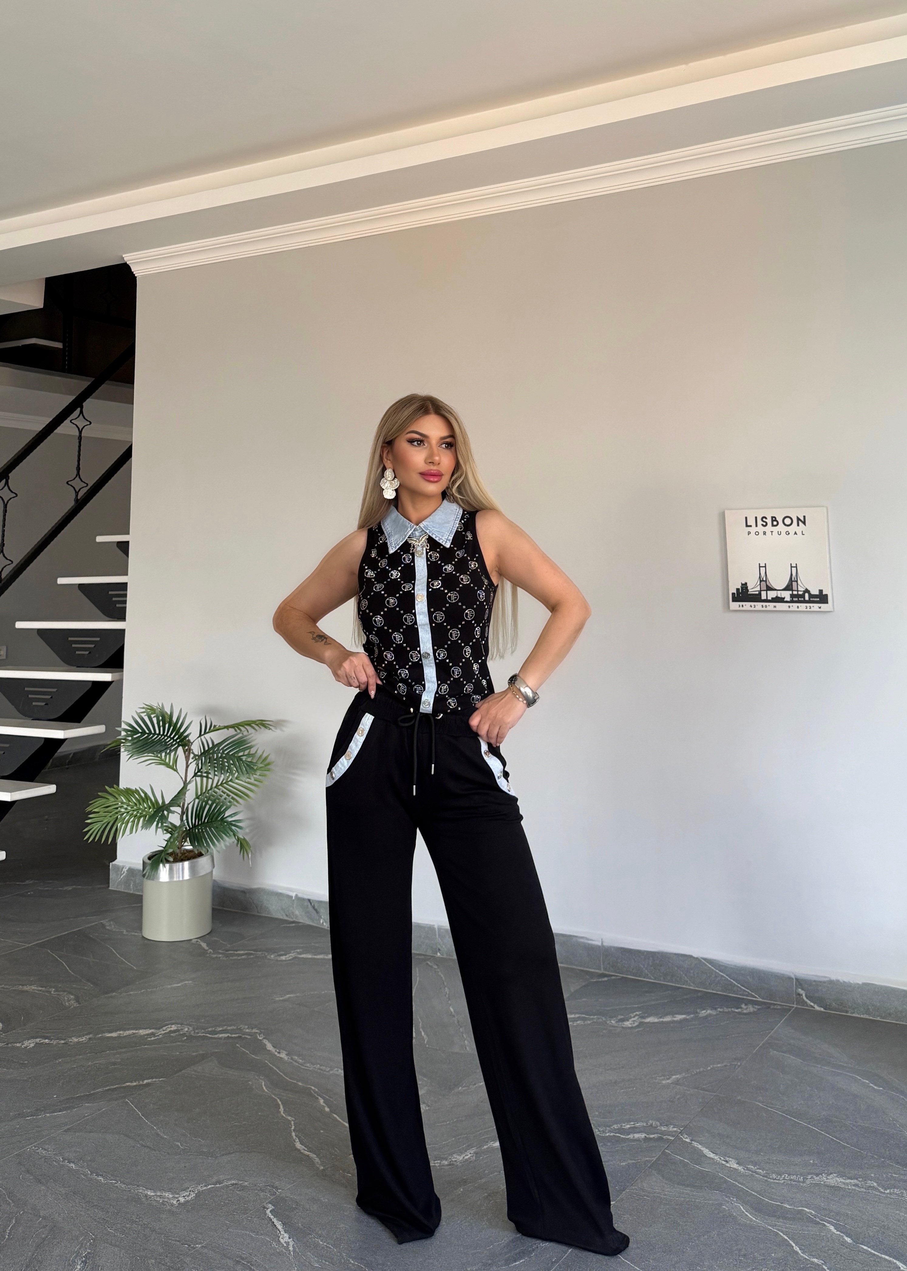 Diamond Denim Takım Siyah  