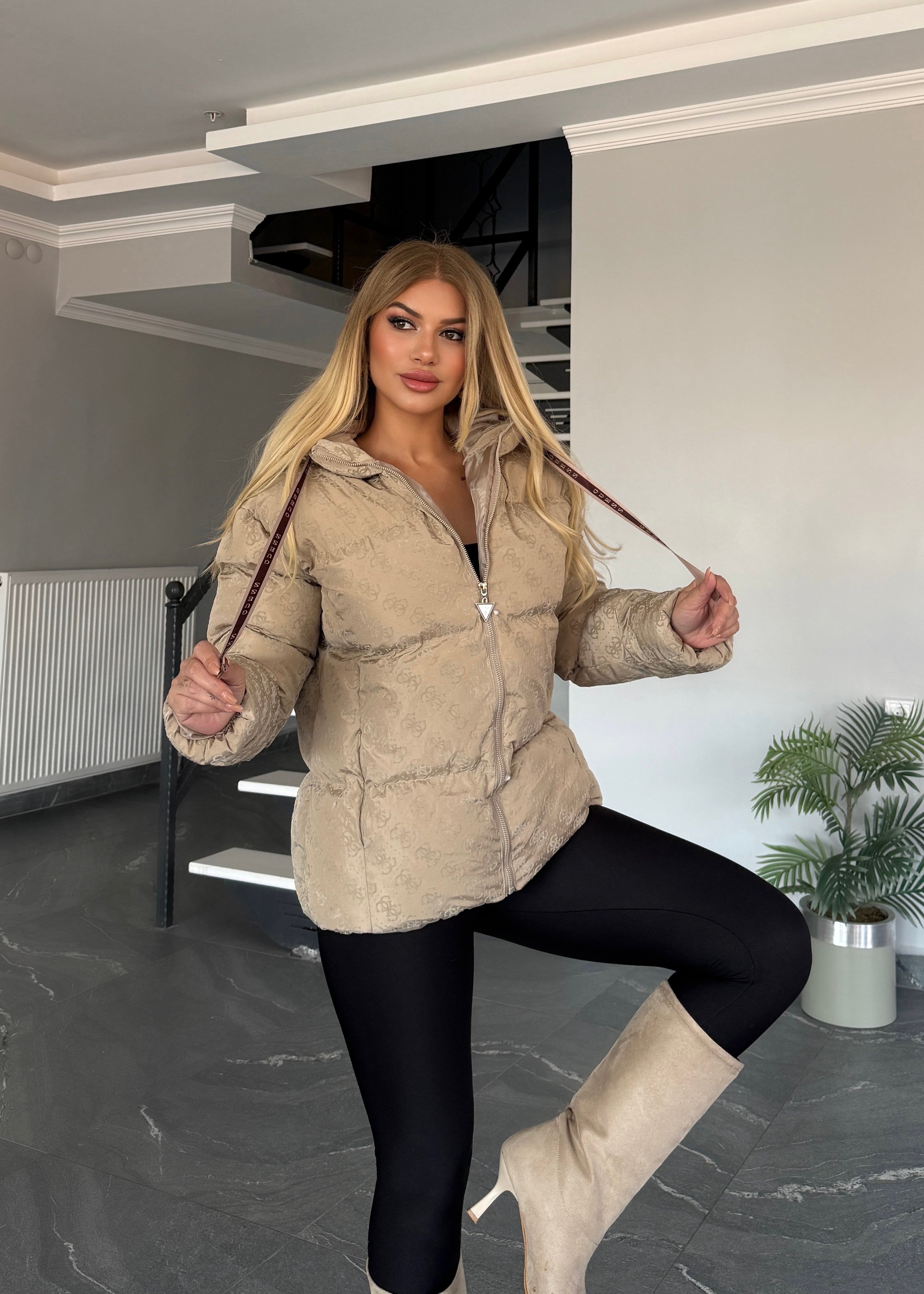 Dolgulu şişme mont nude 