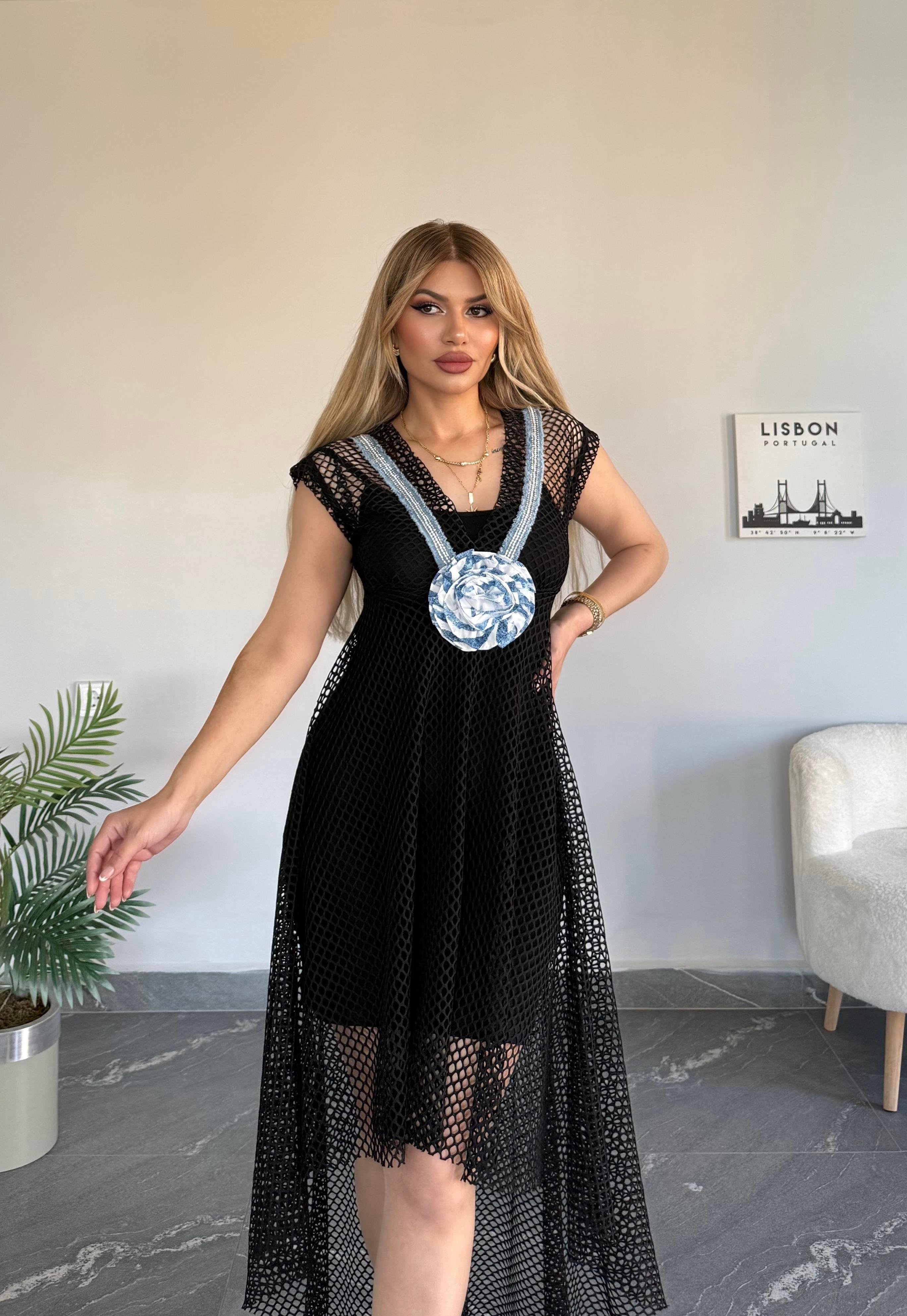 File elbise 2 Li takım siyah