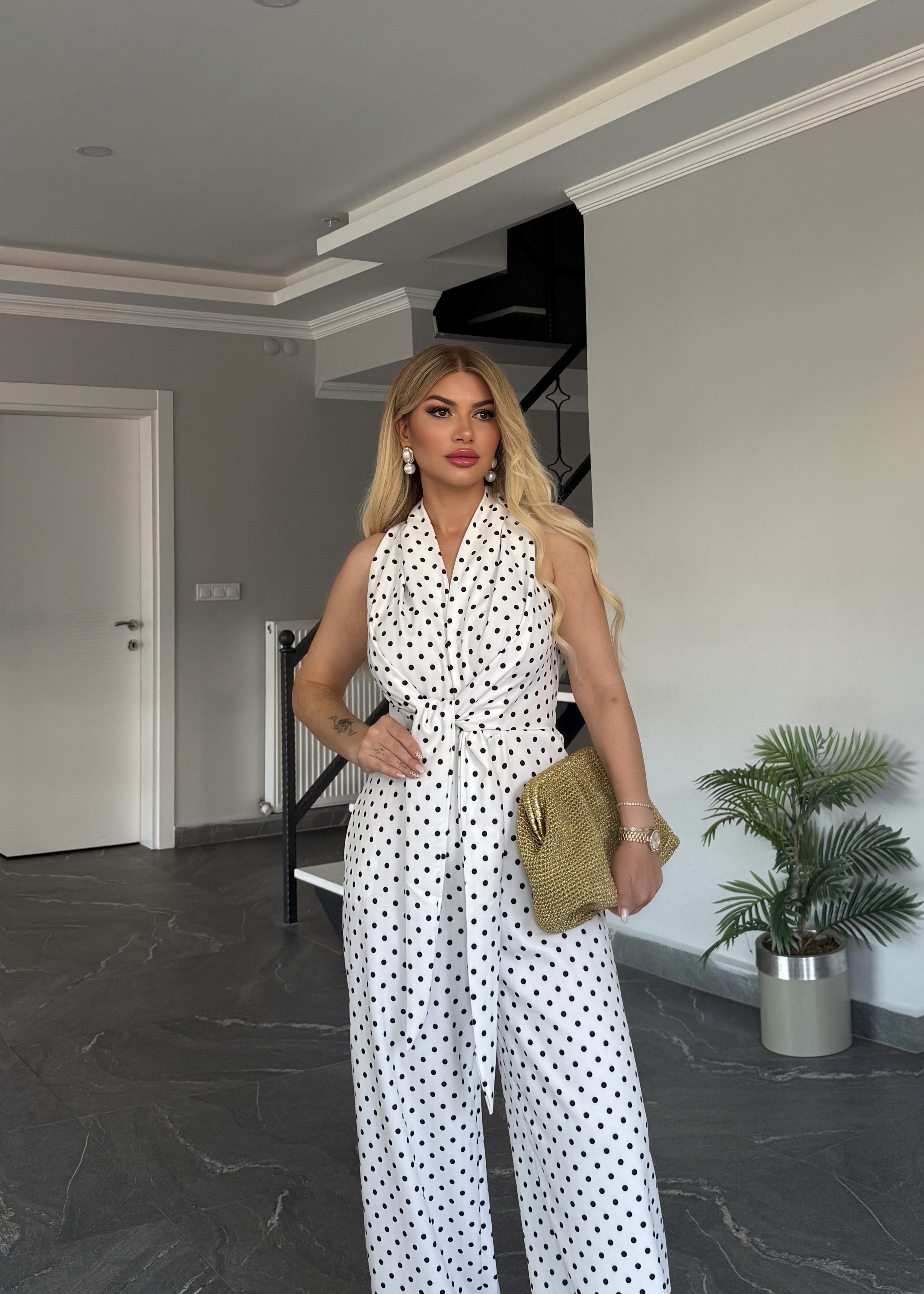 Paris Puantiye Tulum beyaz 