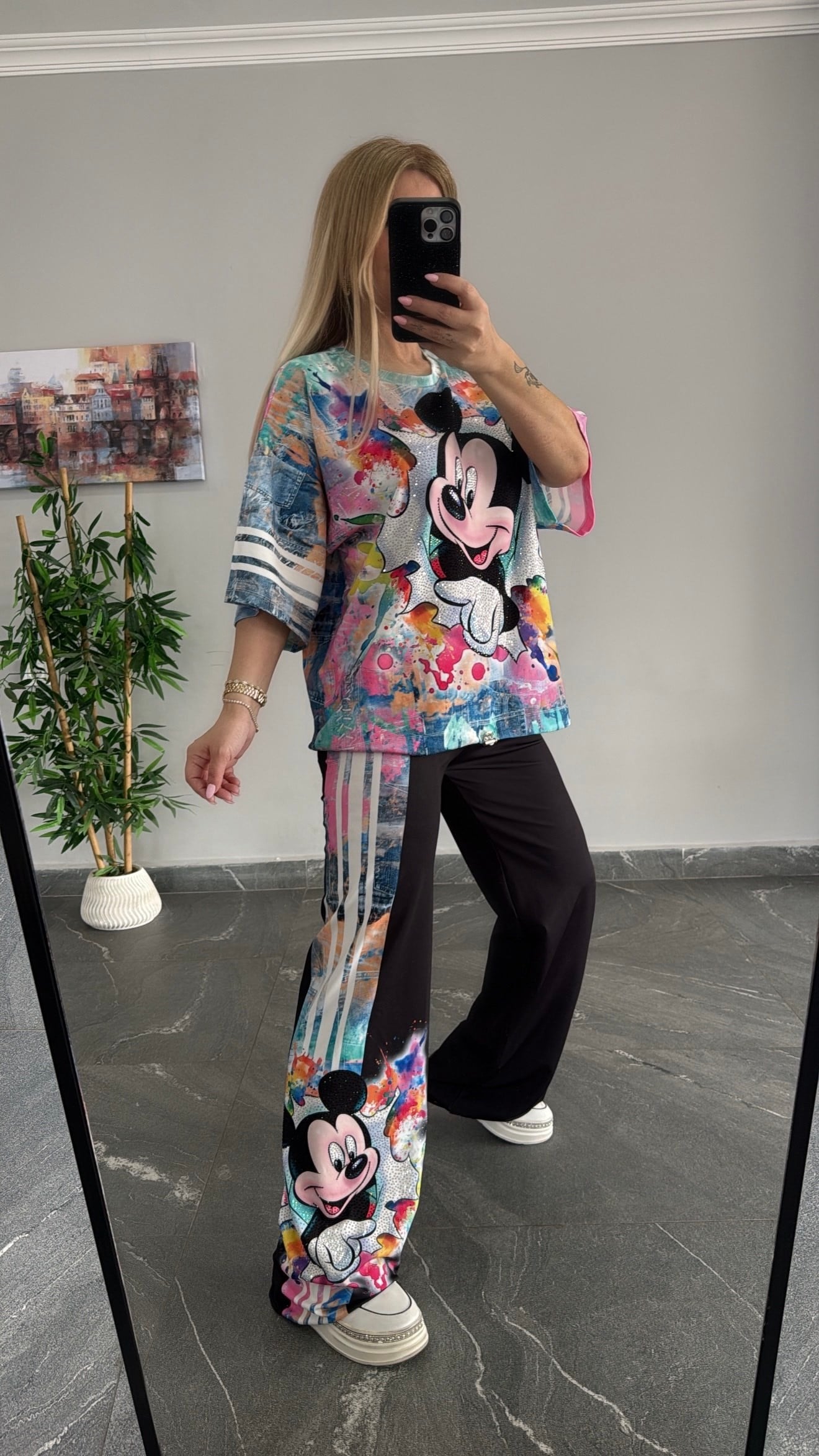 Renkli mickey siyah 