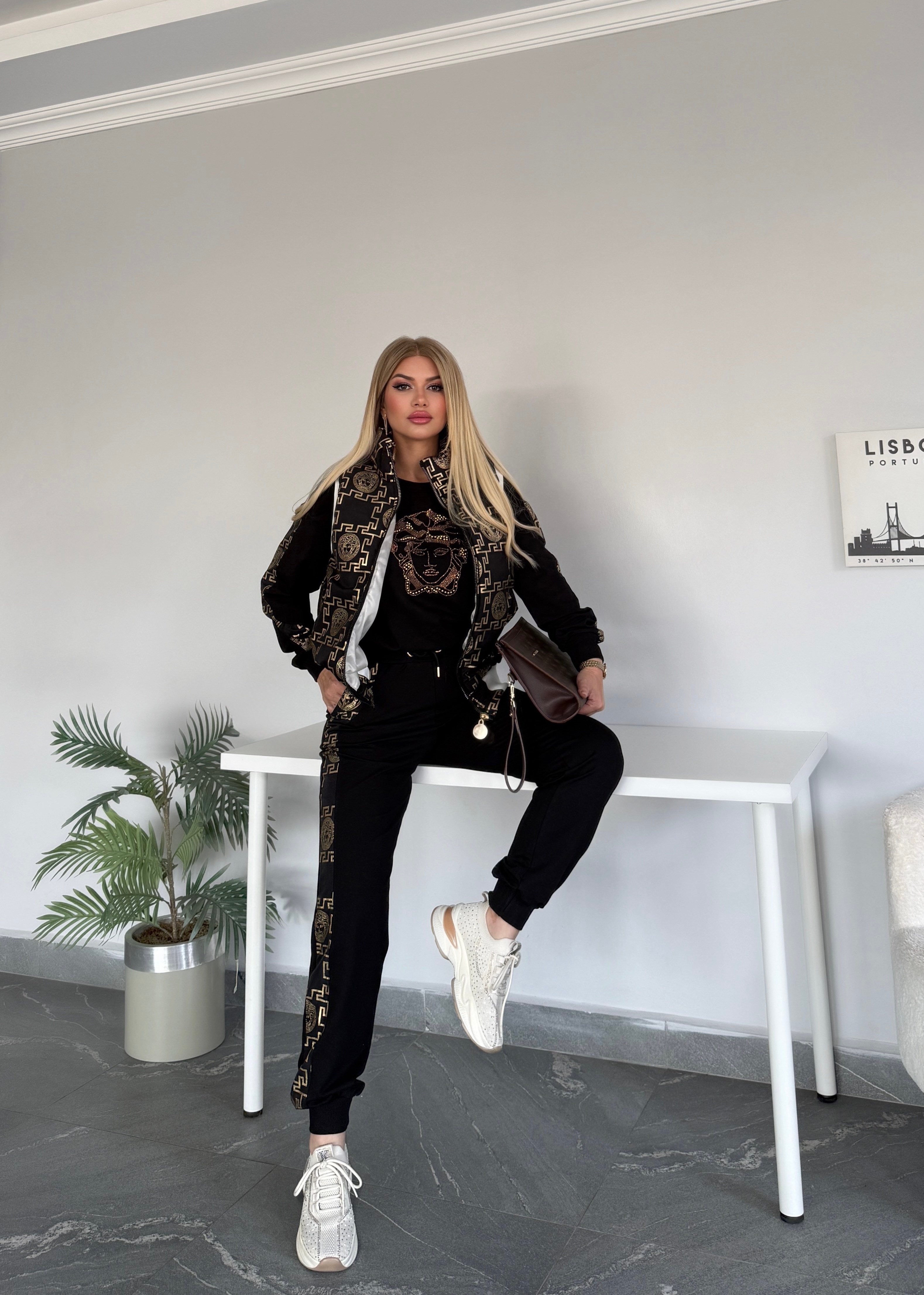 Şişme yelekli 3 Li takım siyah