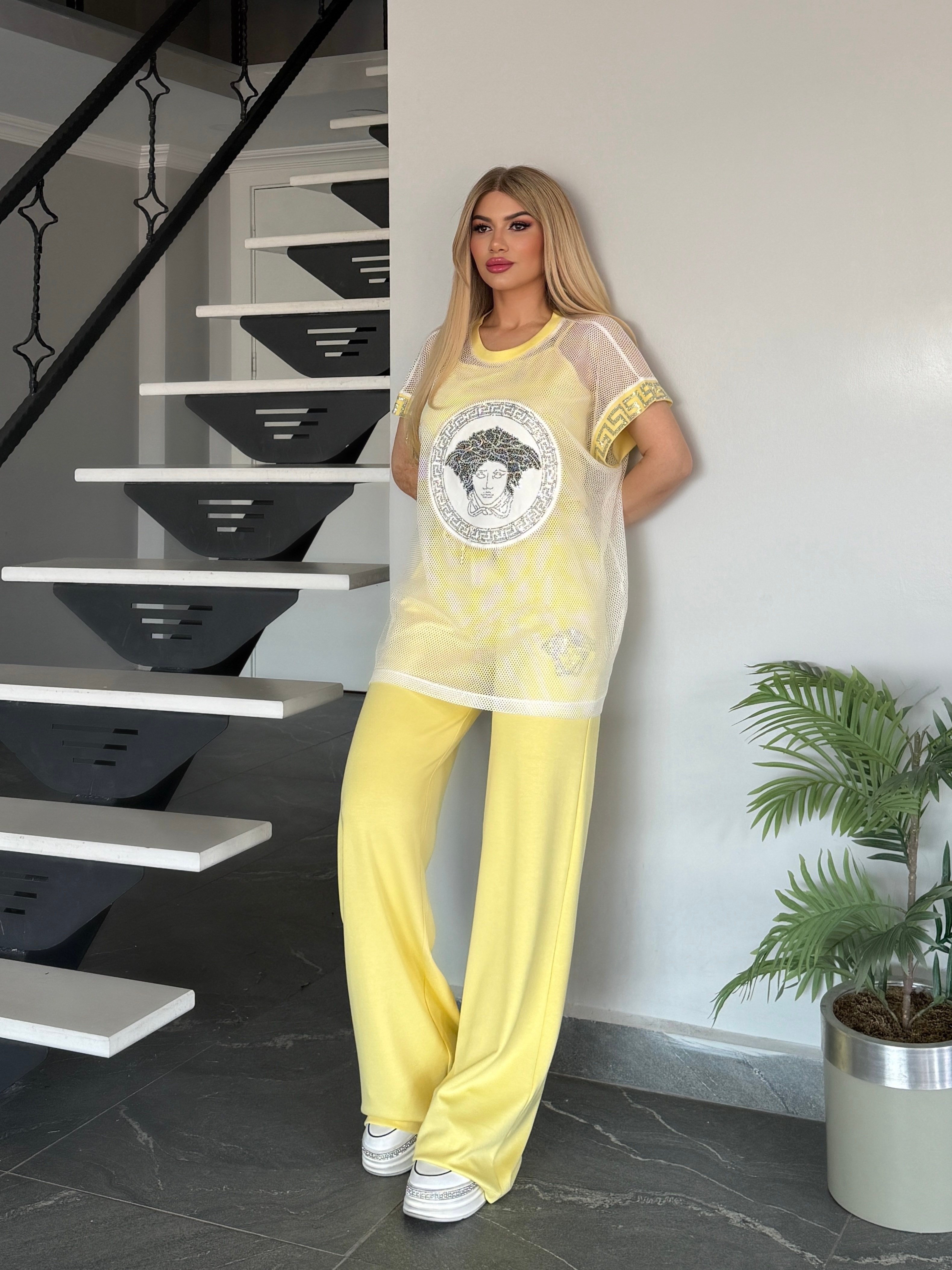 Vrsc file taşlı 3 lü takım sarı
