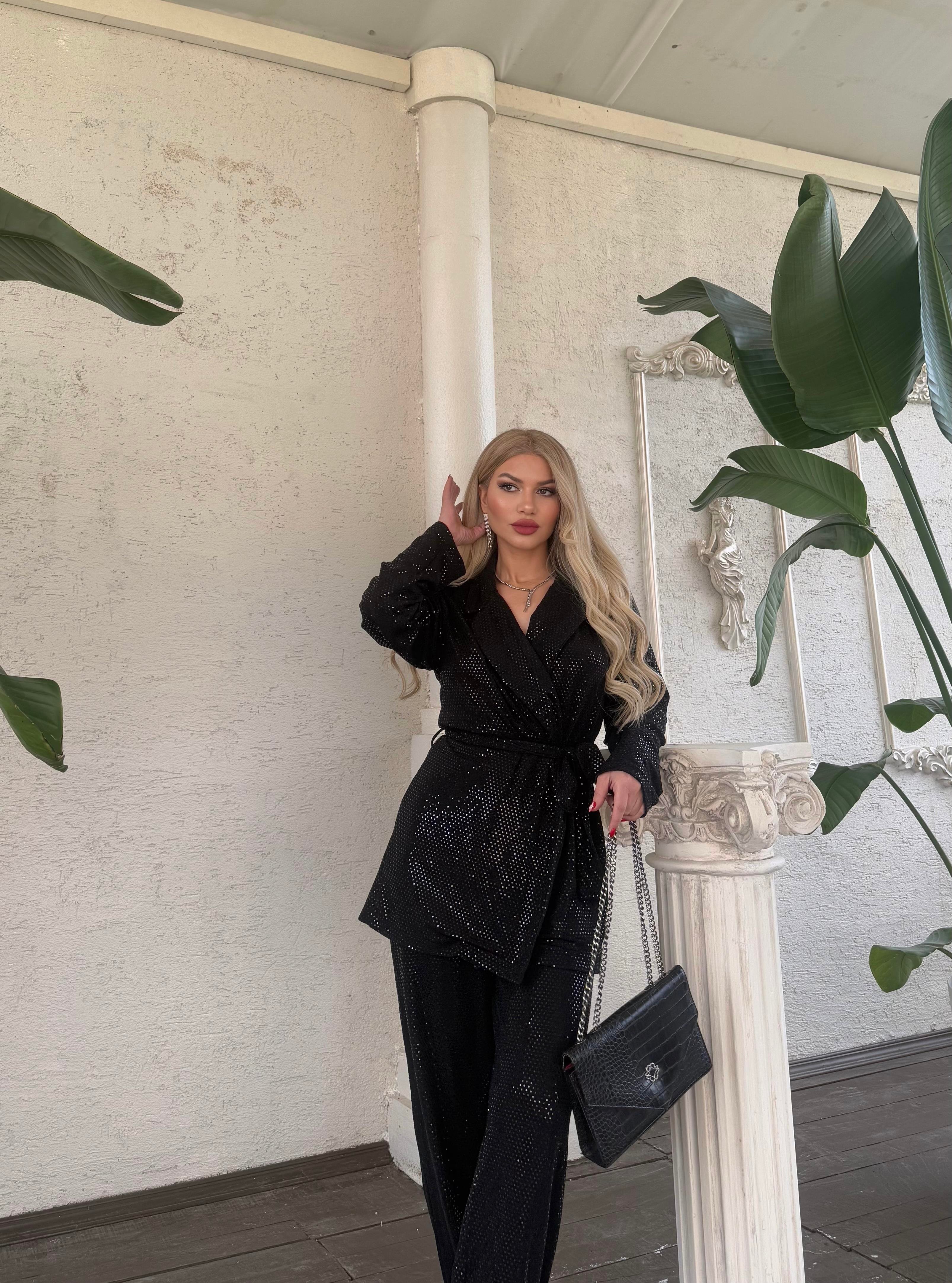 Zara marka pırıltılı ceket pantolon takım 