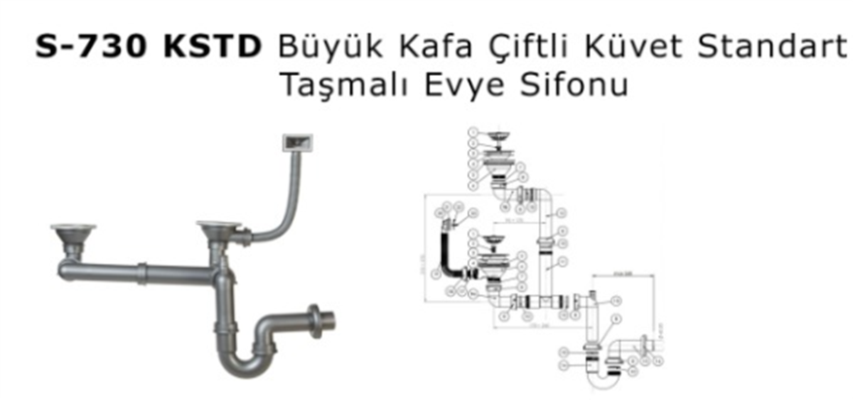 SIFON BUYUK KAFA CIFTLI KUVETTEN DUZ TASMALI