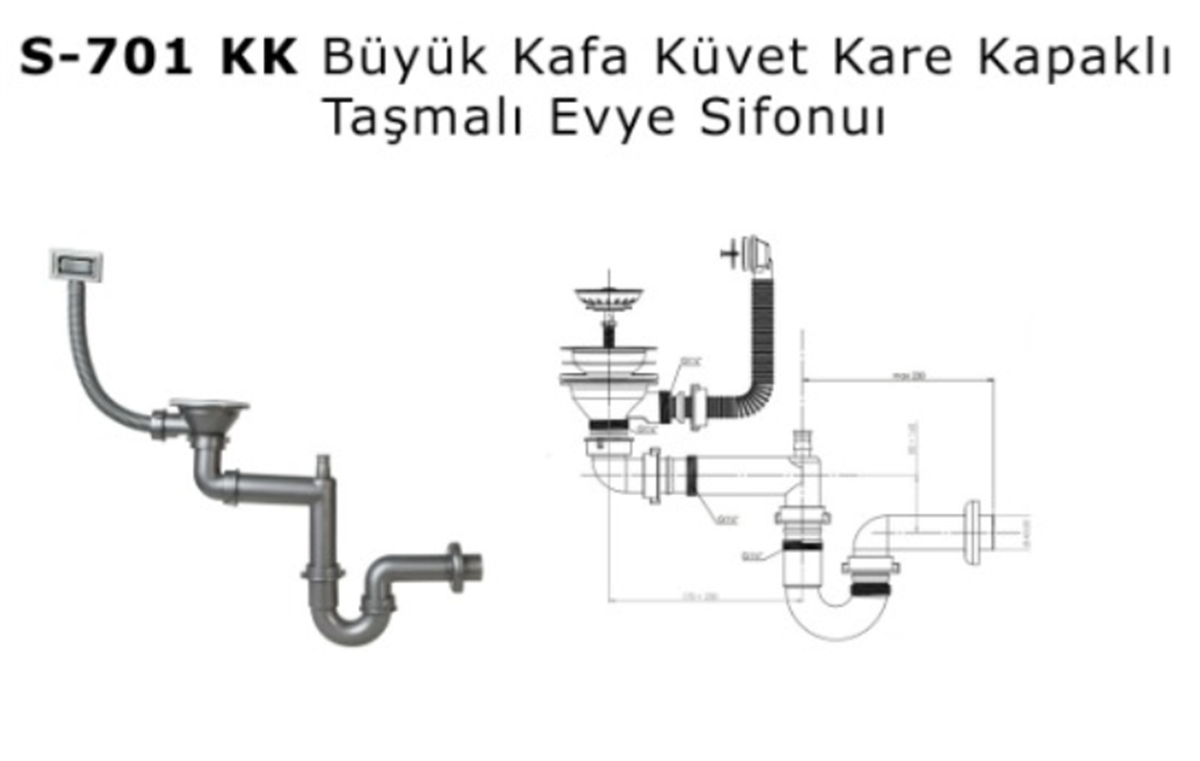 SIFON BUYUK KAFA TEKLI KARE TASMA 