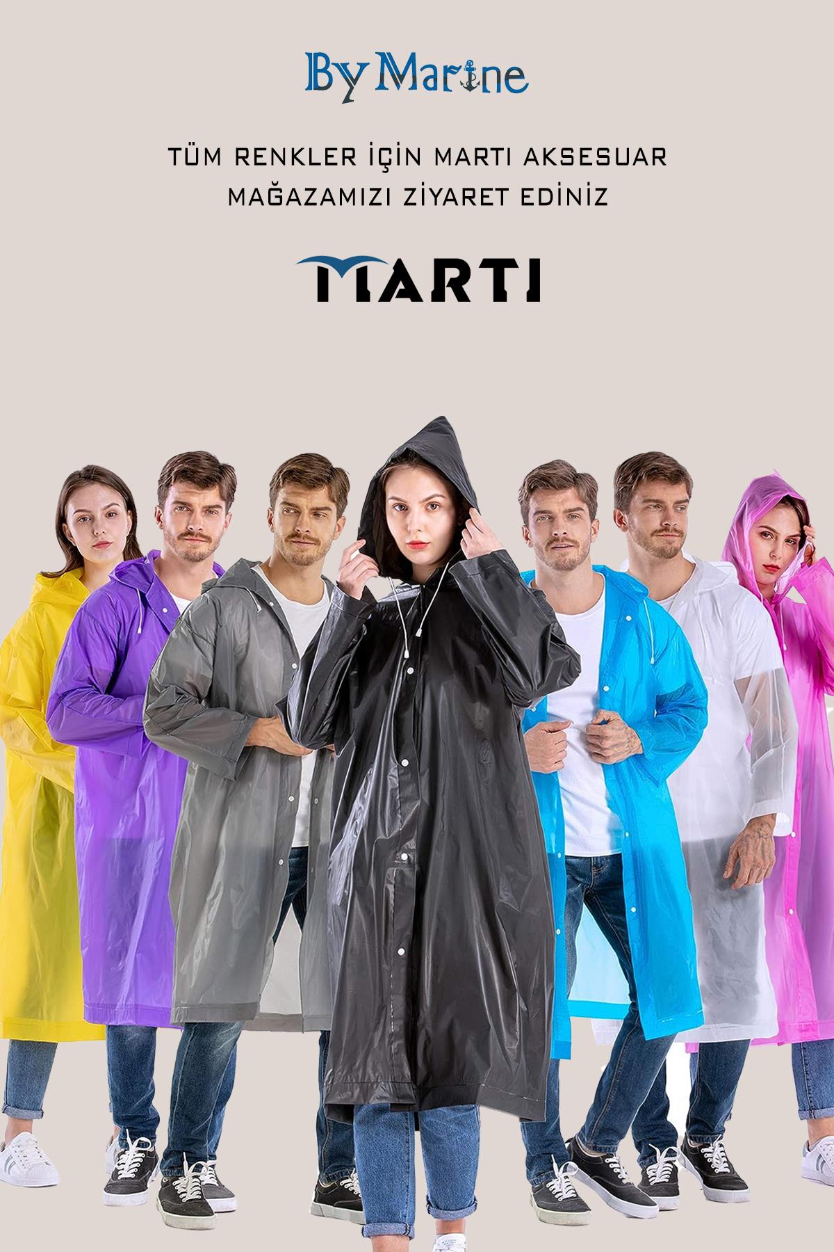 By Marine Kadın Erkek Yağmurluk Kapüşonlu Çıtçıtlı Eva Siyah Yağmurluk BYMMRC881R03