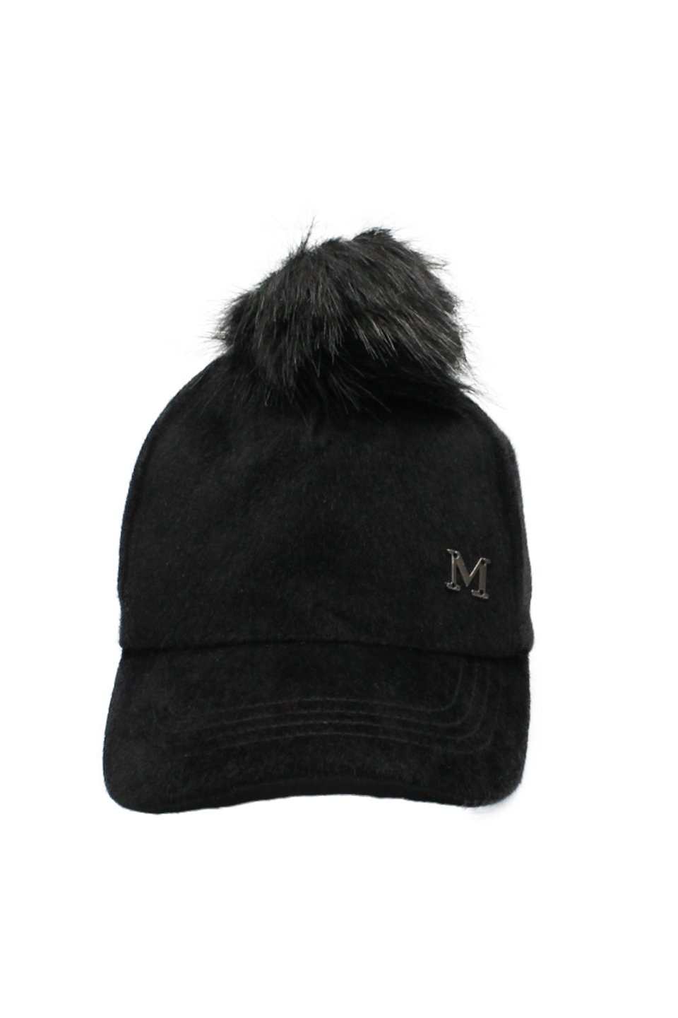 Cappello Kadın Siyah Tüylü Düz Şapka CAPMC202R001