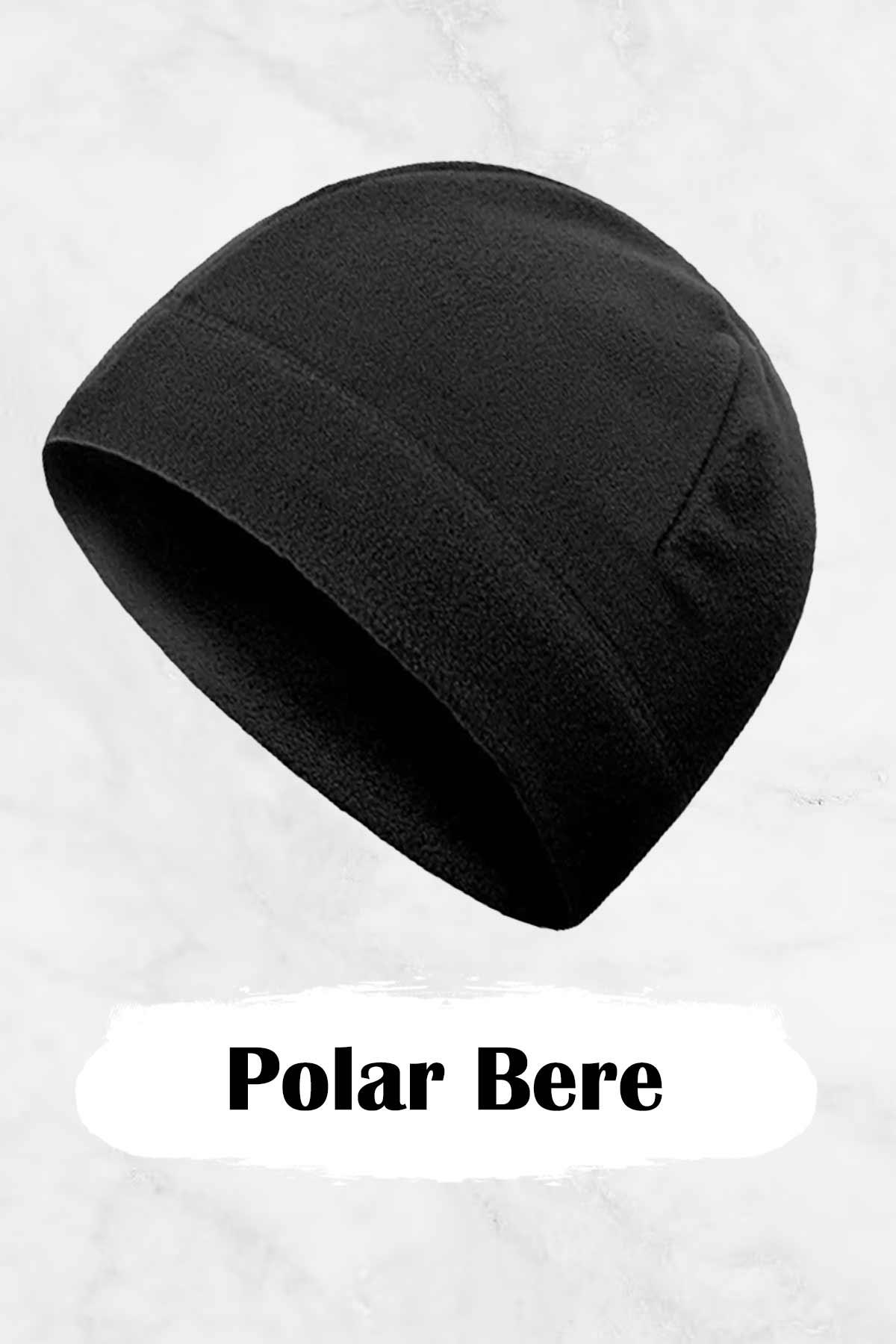 Cappello Unisex Polar Bere Polar Boyunluk Kesik Eldiven Siyah 3'lü Set CAP3LUSET