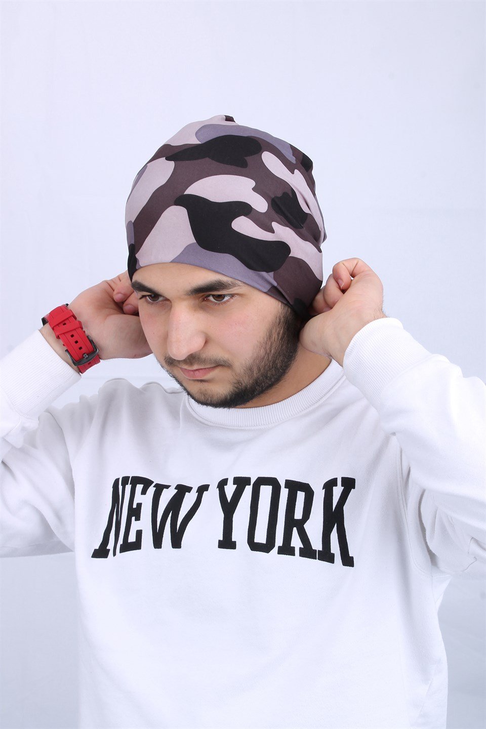 Kamuflaj Desenli Penye Unisex Bere - CPLPNKMR2