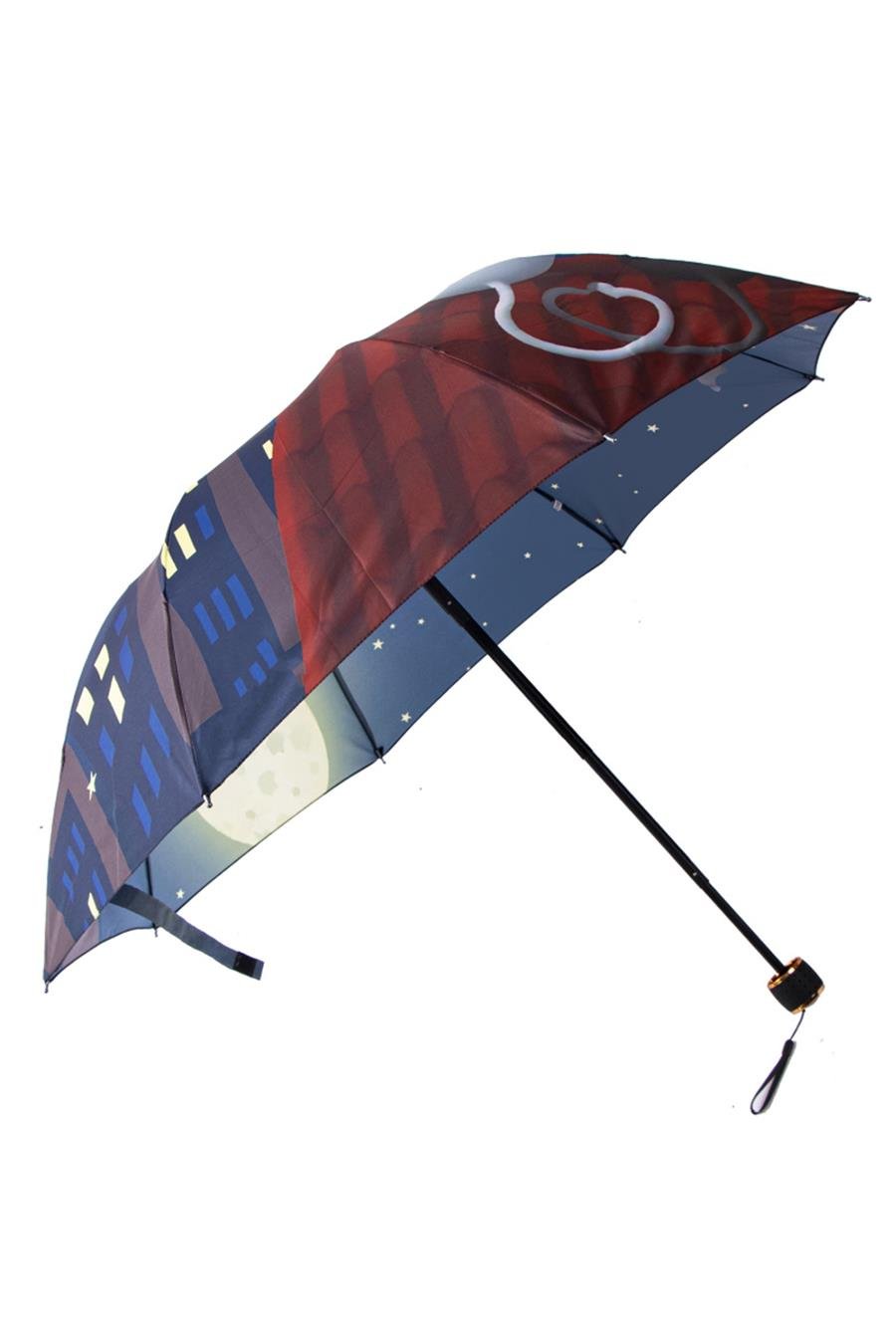 Marlux Ay ve Kediler Yarasa Model 8 Telli Rüzgara Dayanıklı Manuel Şemsiye MARLUX383R01