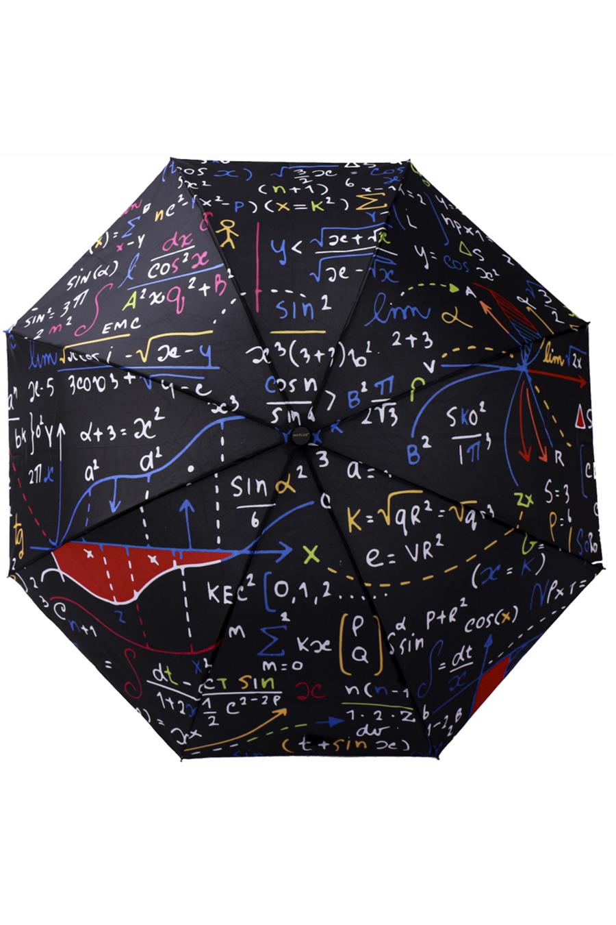 Marlux Matematik Formül Desenli Yarasa Model 8 Telli Rüzgara Dayanıklı Manuel Şemsiye MARLUX373R01