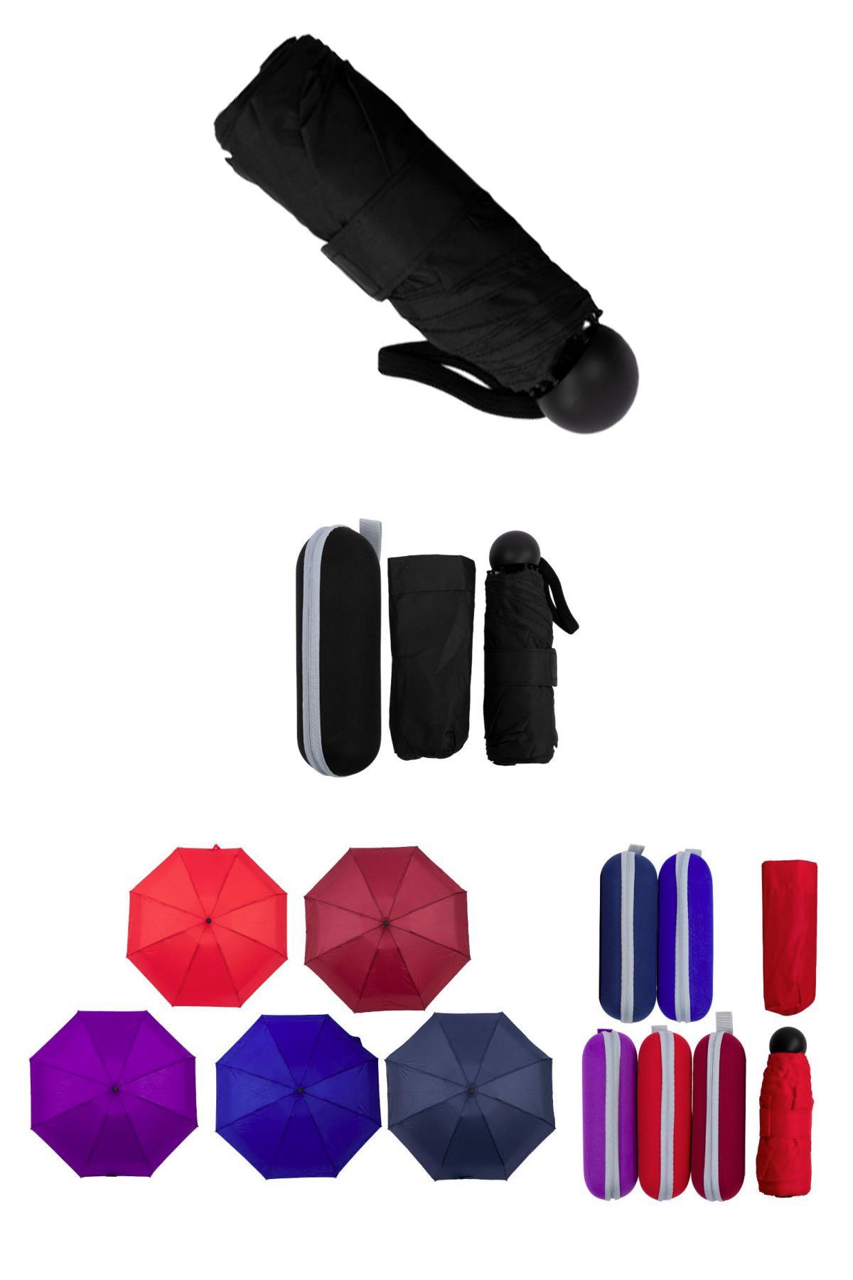 Marlux Mini Süper Çantalı Fermuarlı Kılıflı Rüzgar Koruma 8 Fiber Telli Şemsiye MARLUX214ML Kapsül Şemsiye